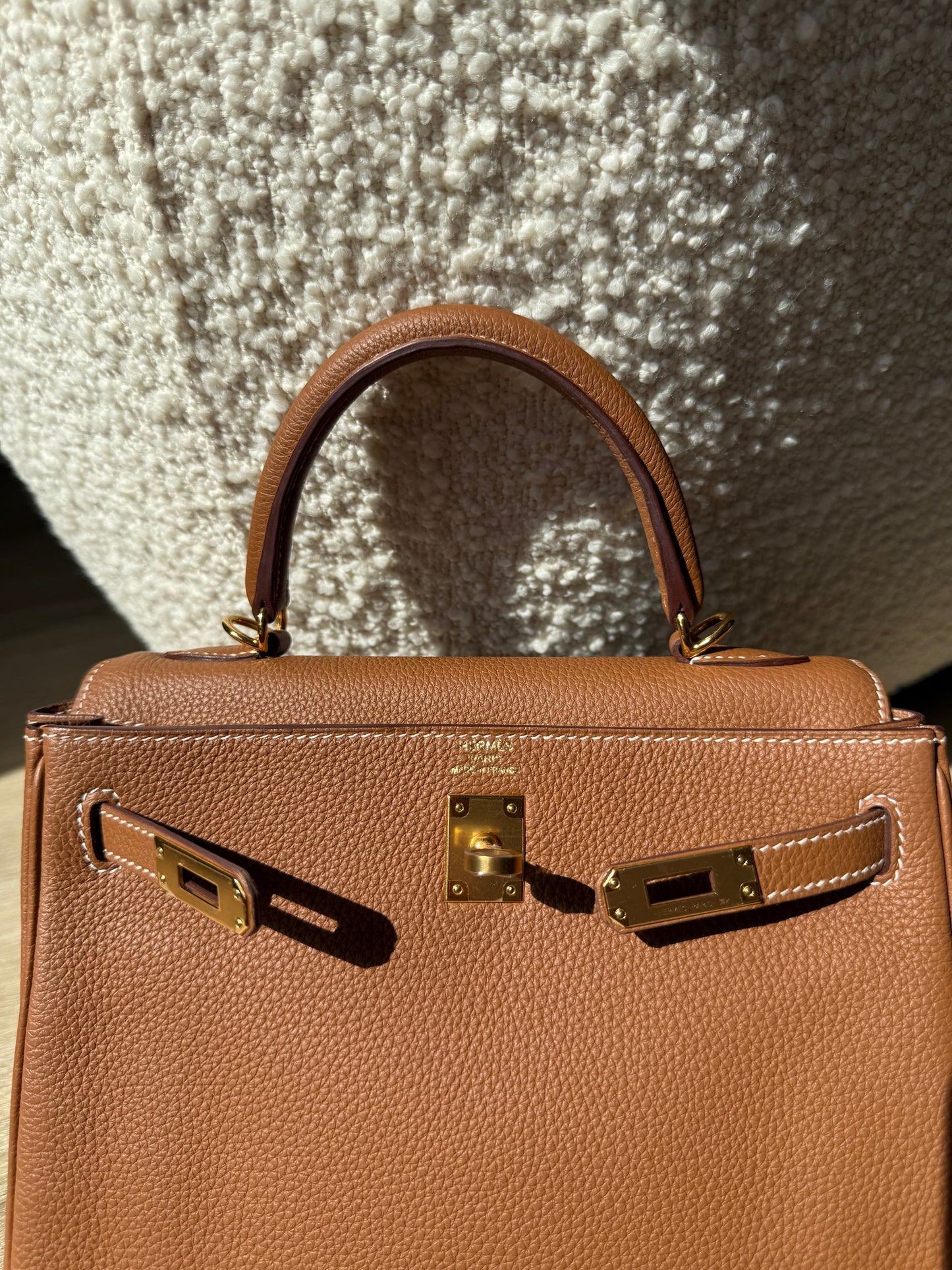 Hermes Kelly 25 Togo Retourne Gold GHW - Carly Julia Sells Stuff, LLC