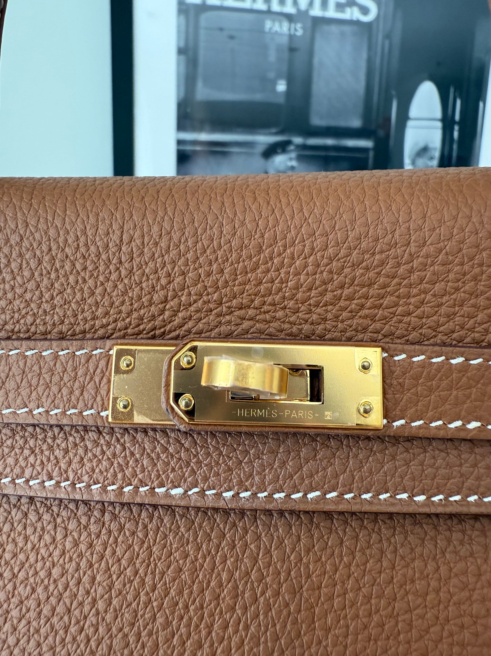 Hermes Kelly 25 Togo Retourne Gold GHW - Carly Julia Sells Stuff, LLC