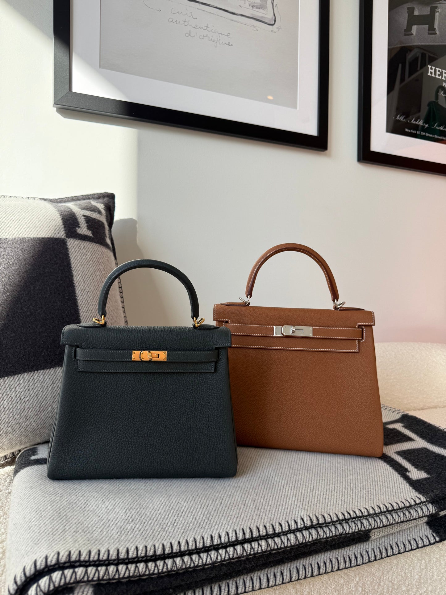 Hermes Kelly 25 Togo Retourne Vert Fonce GHW - Carly Julia Sells Stuff, LLC