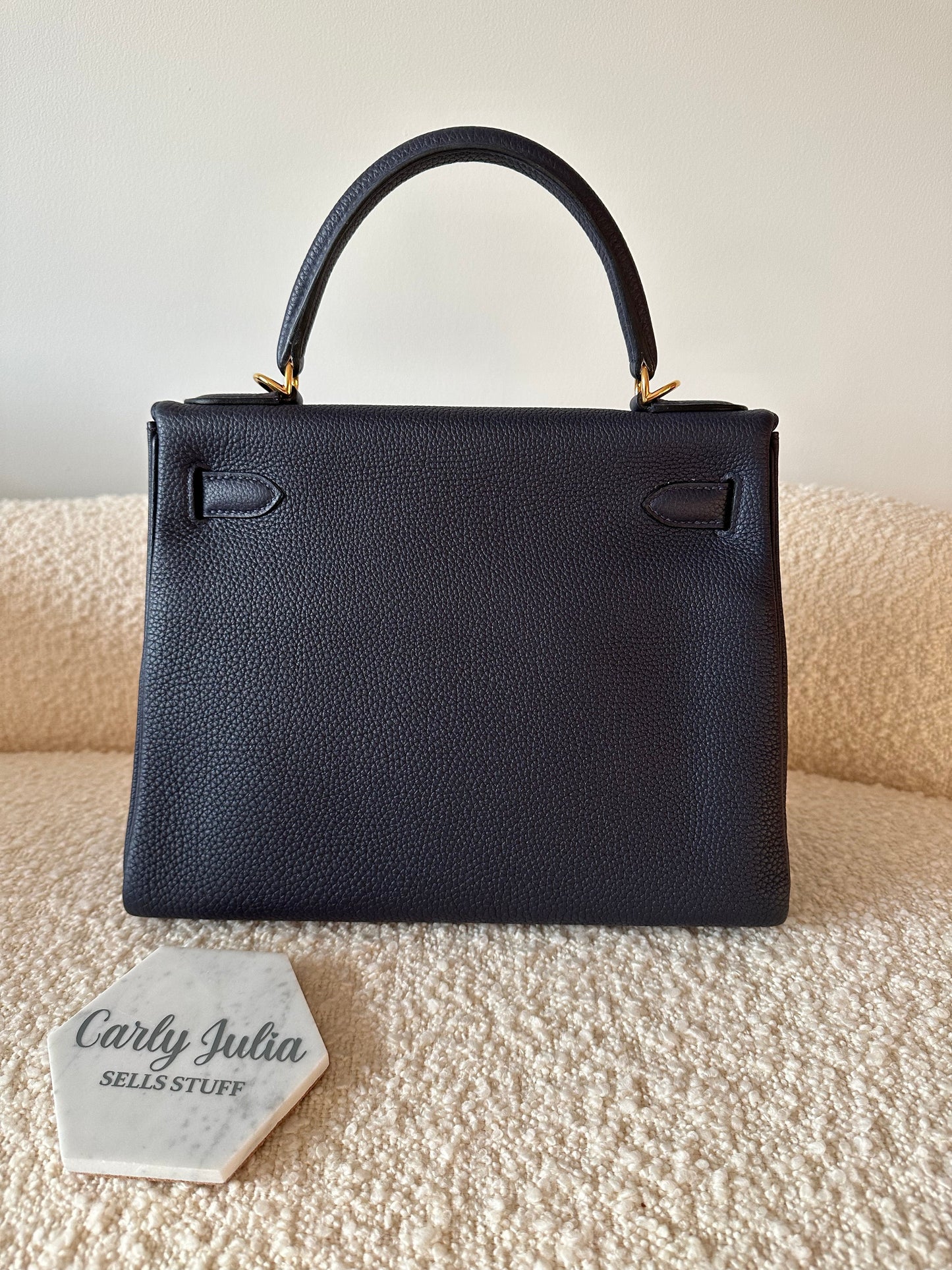 Hermes Kelly 28 Blue Nuit GHW - Carly Julia Sells Stuff, LLC