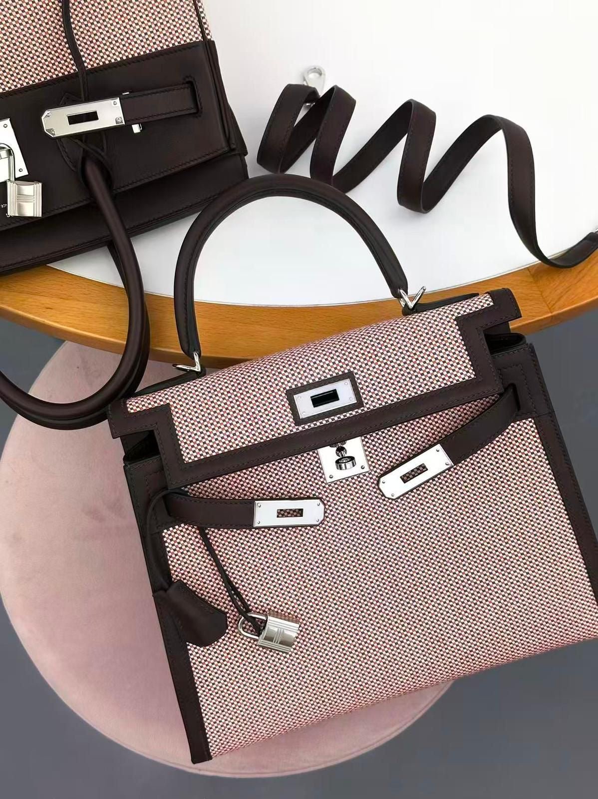 Hermes Kelly 28 Rouge Sellier Toile PHW - Carly Julia Sells Stuff, LLC