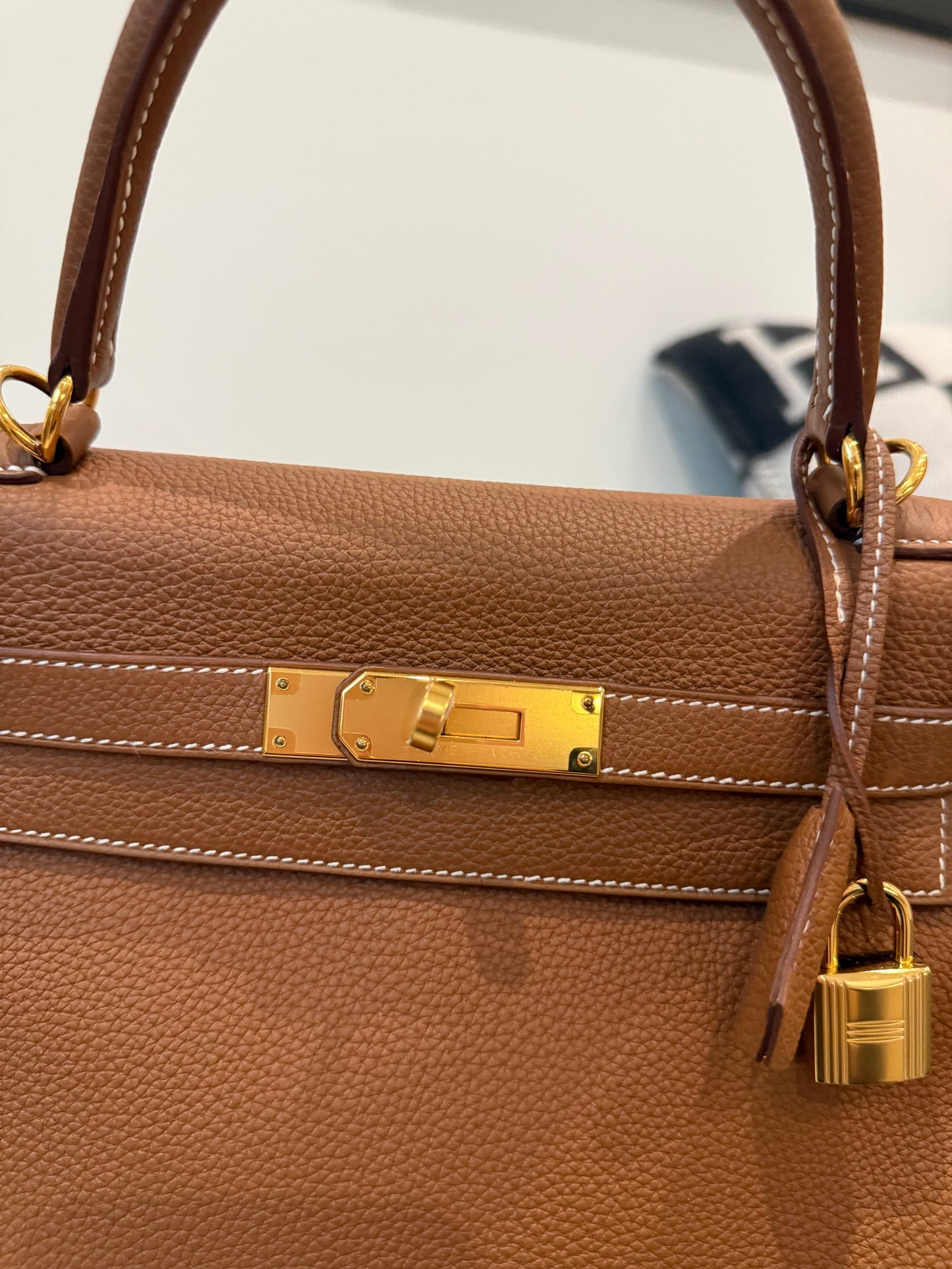 Hermes Kelly 28 Togo Retourne Gold on Gold - Carly Julia Sells Stuff, LLC