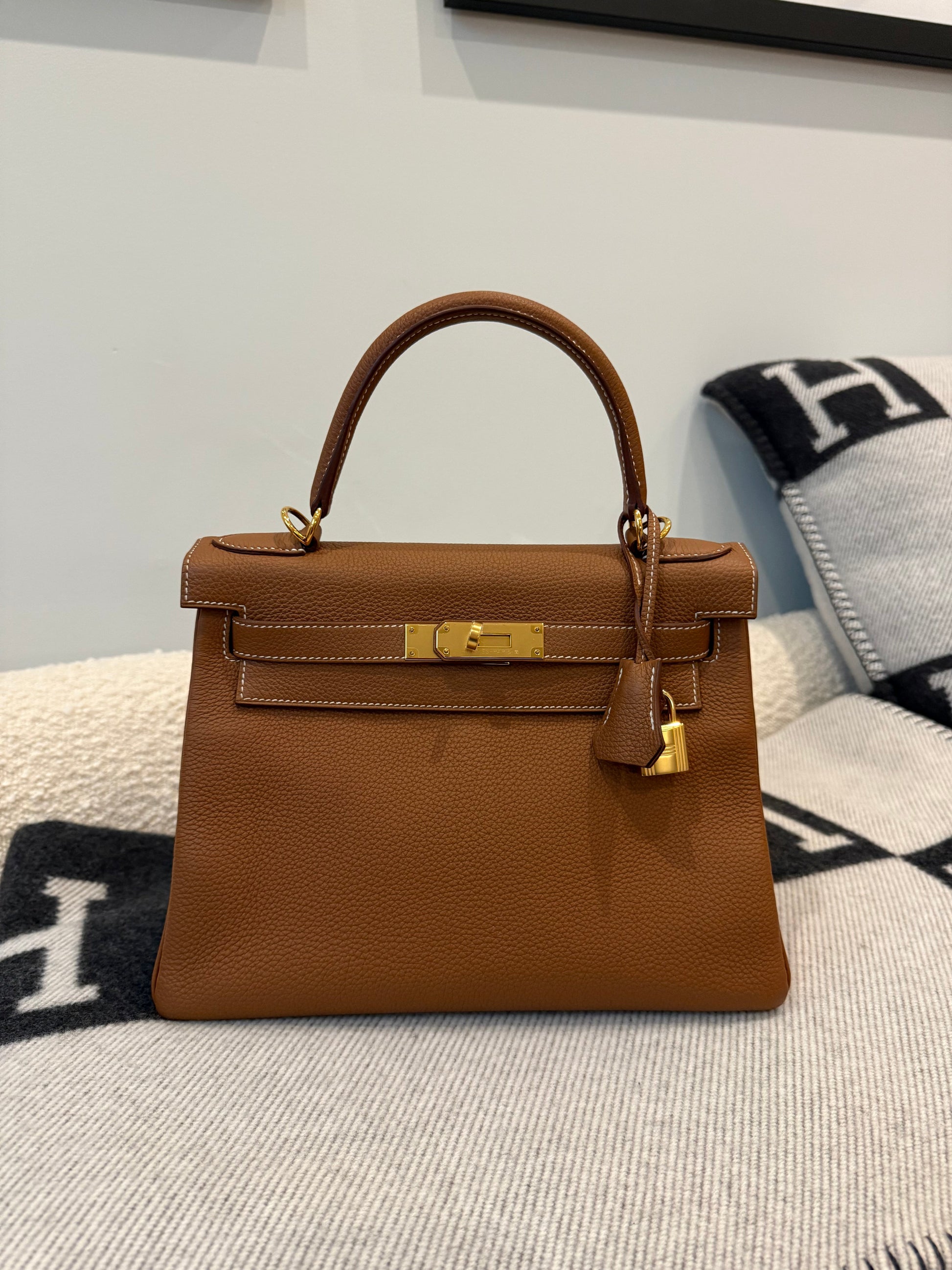 Hermes Kelly 28 Togo Retourne Gold on Gold - Carly Julia Sells Stuff, LLC