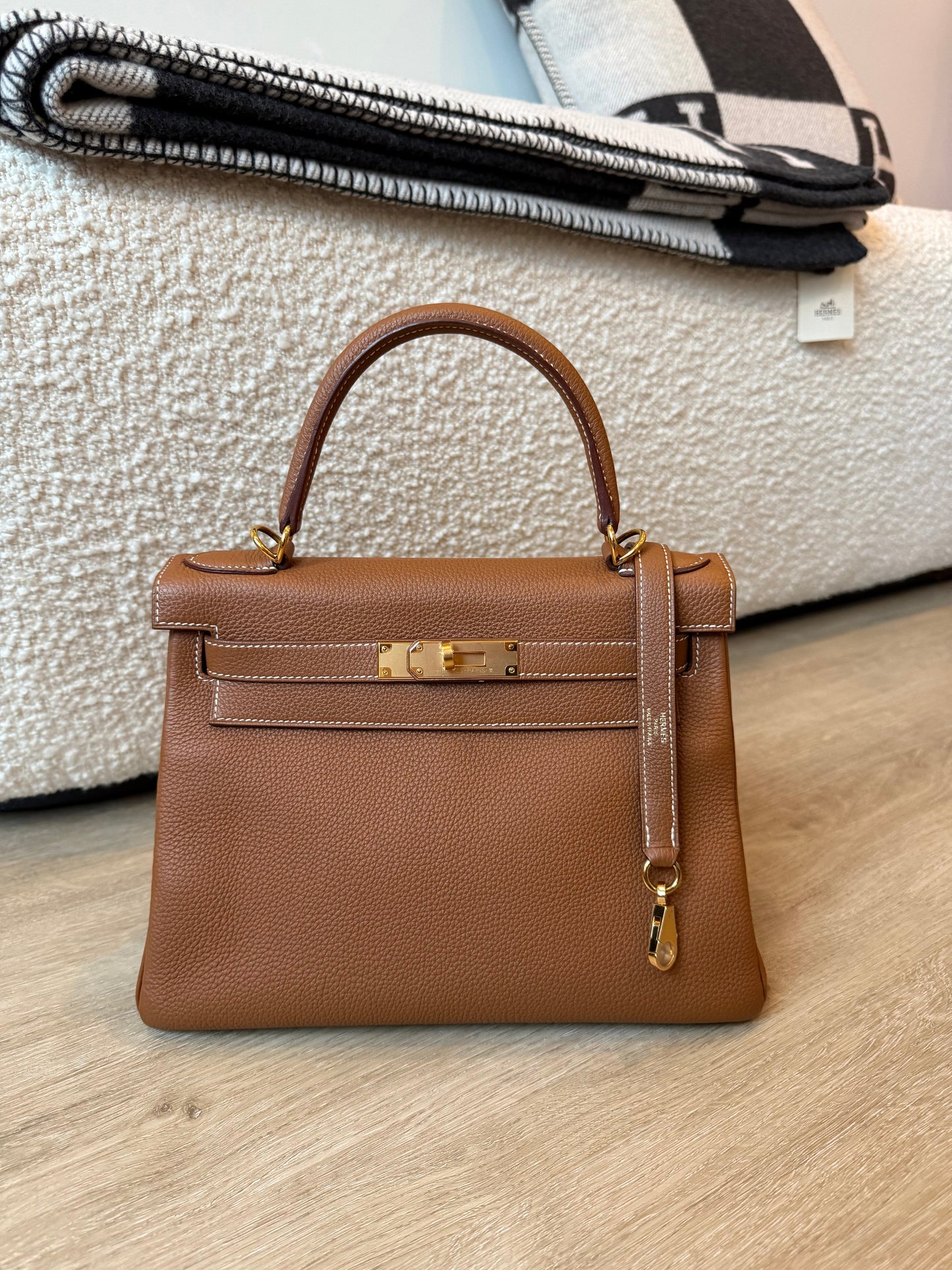 Hermes Kelly 28 Togo Retourne Gold on Gold - Carly Julia Sells Stuff, LLC