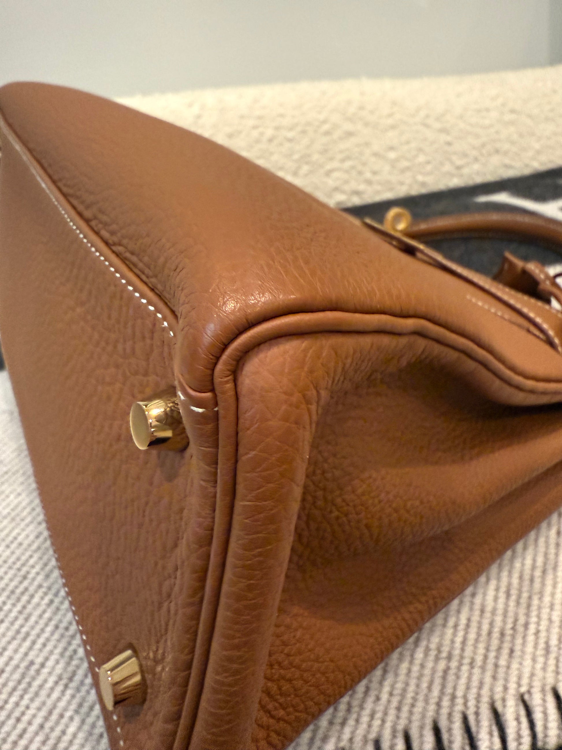 Hermes Kelly 28 Togo Retourne Gold on Gold - Carly Julia Sells Stuff, LLC