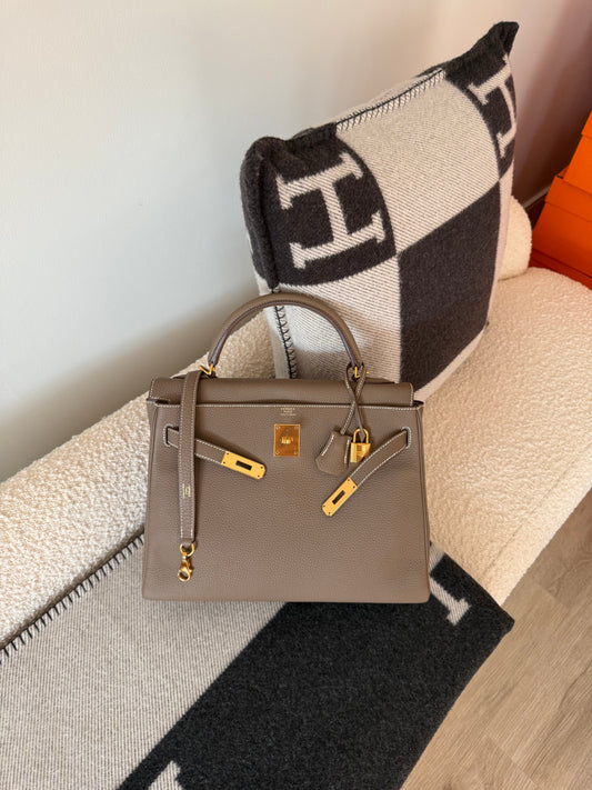 Hermes Kelly 32 Togo Retourne Etoupe GHW: Reserved - Carly Julia Sells Stuff, LLC