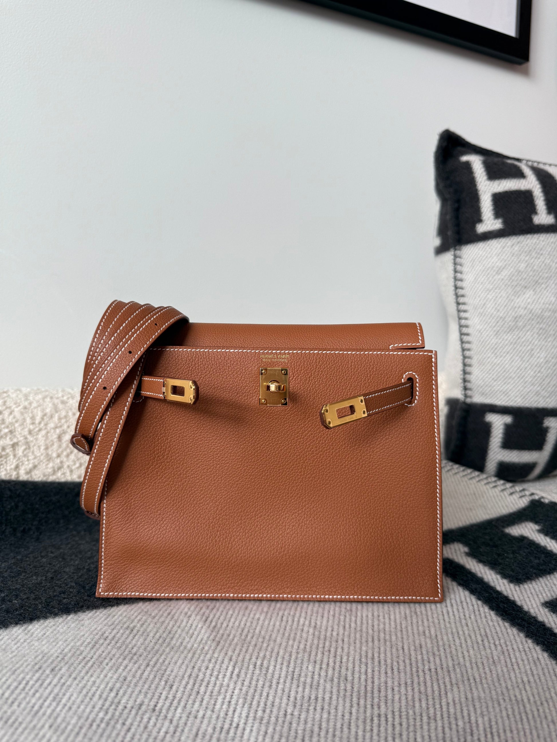 Hermes Kelly Danse Evercolor Gold on Gold - Carly Julia Sells Stuff, LLC