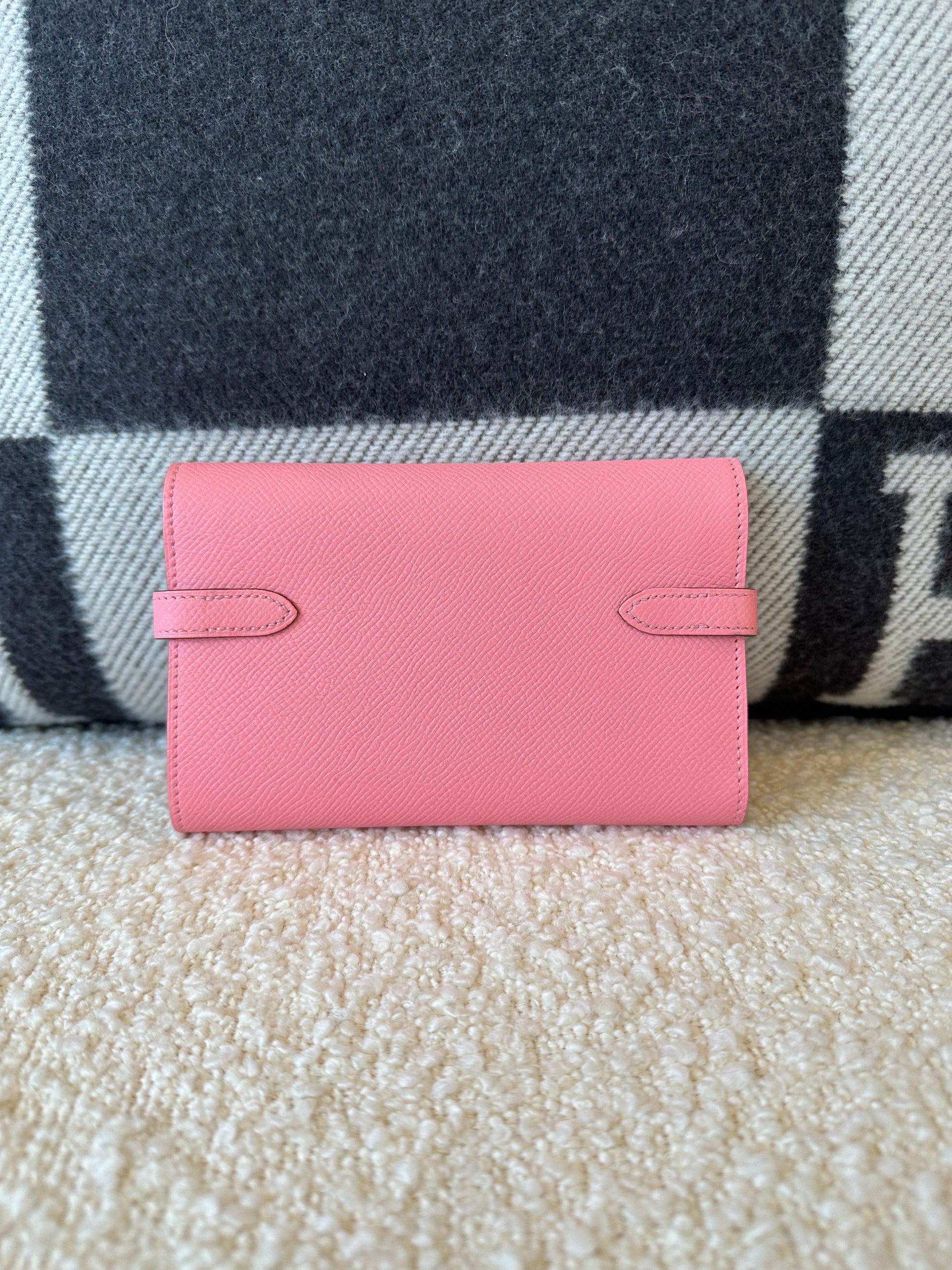 Hermes Kelly Epsom Compact Wallet Rose Confetti GHW - Carly Julia Sells Stuff, LLC