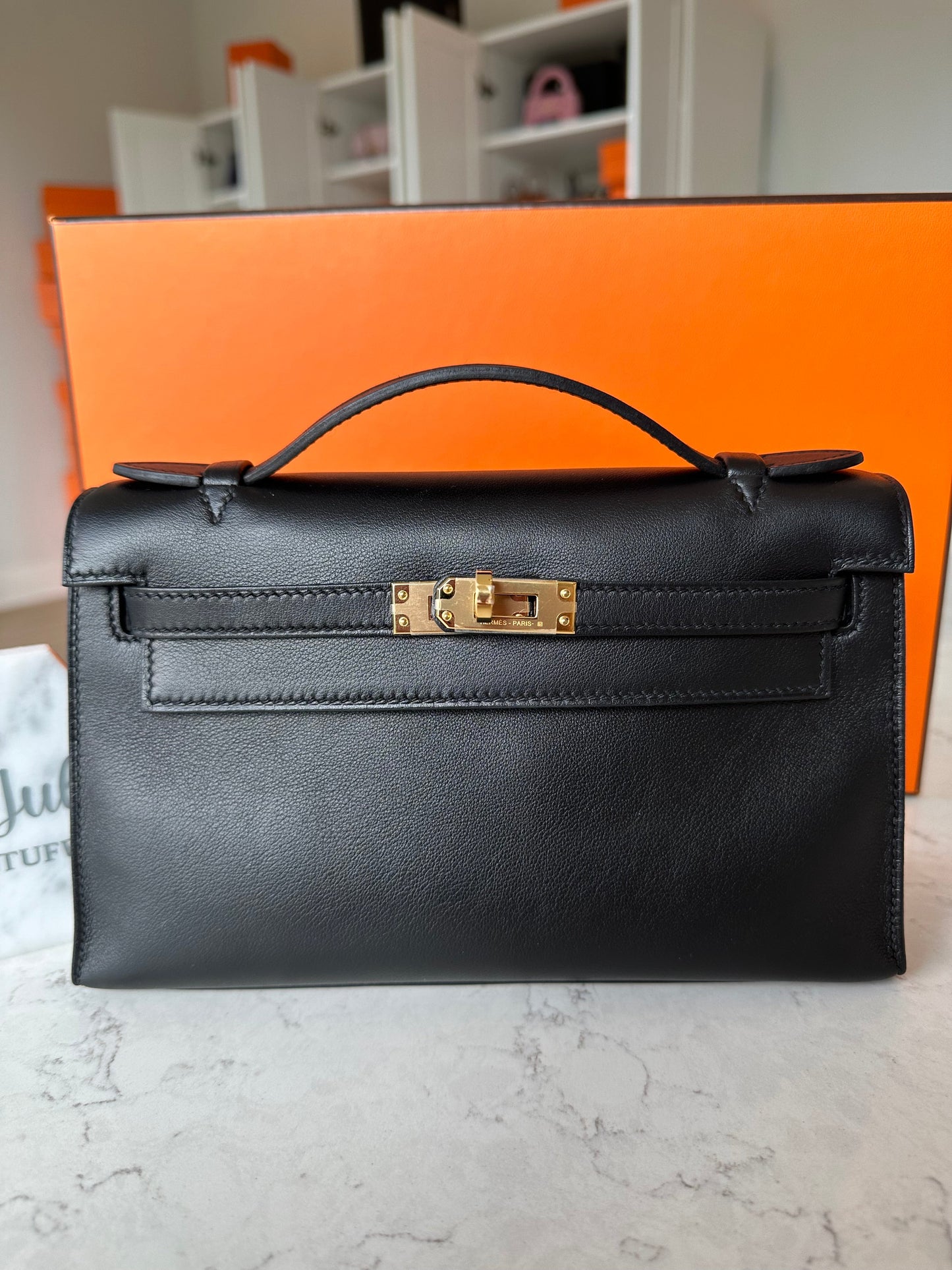 Hermes Kelly Pochette Noir GHW - Carly Julia Sells Stuff, LLC