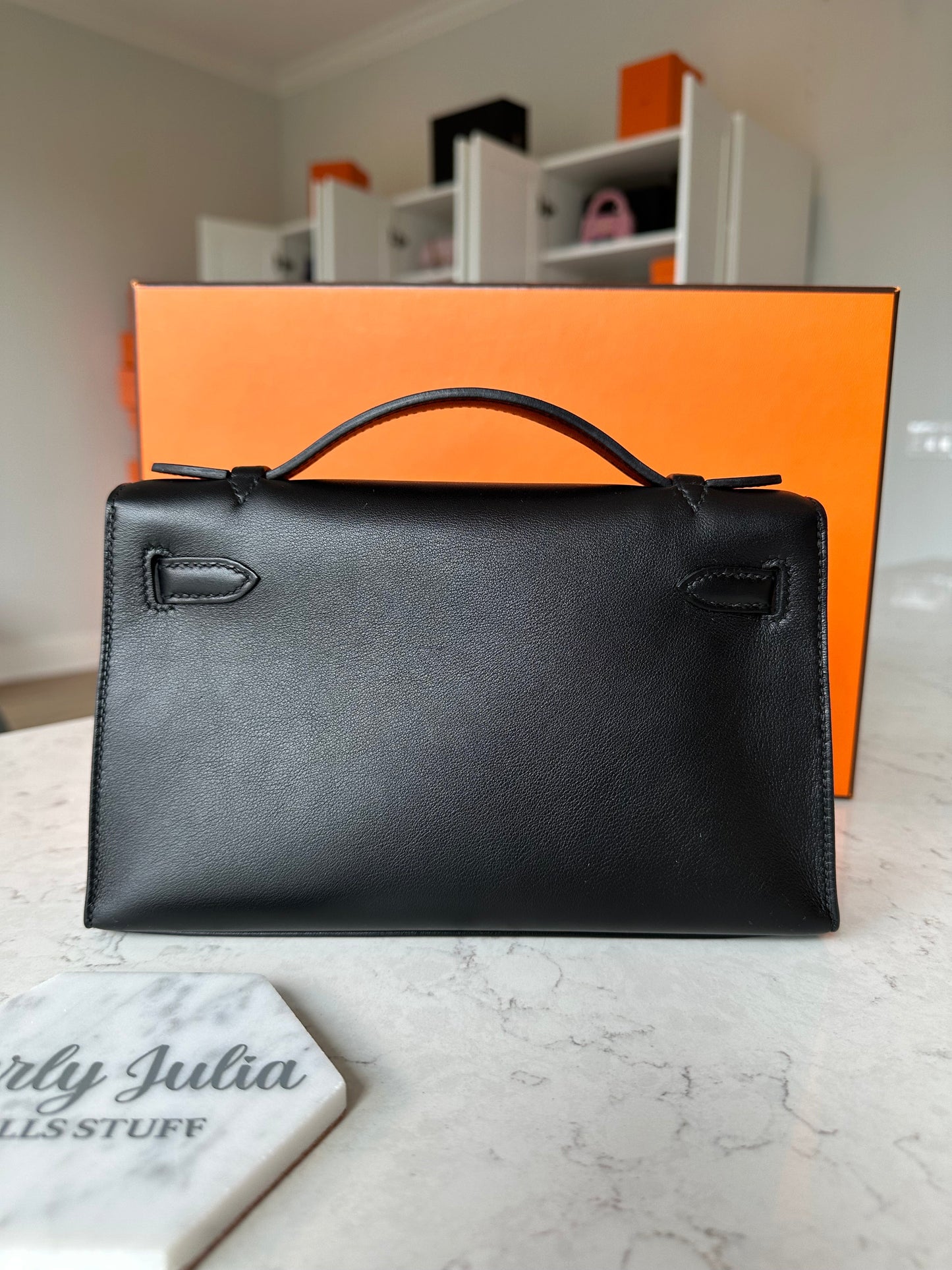 Hermes Kelly Pochette Noir GHW - Carly Julia Sells Stuff, LLC