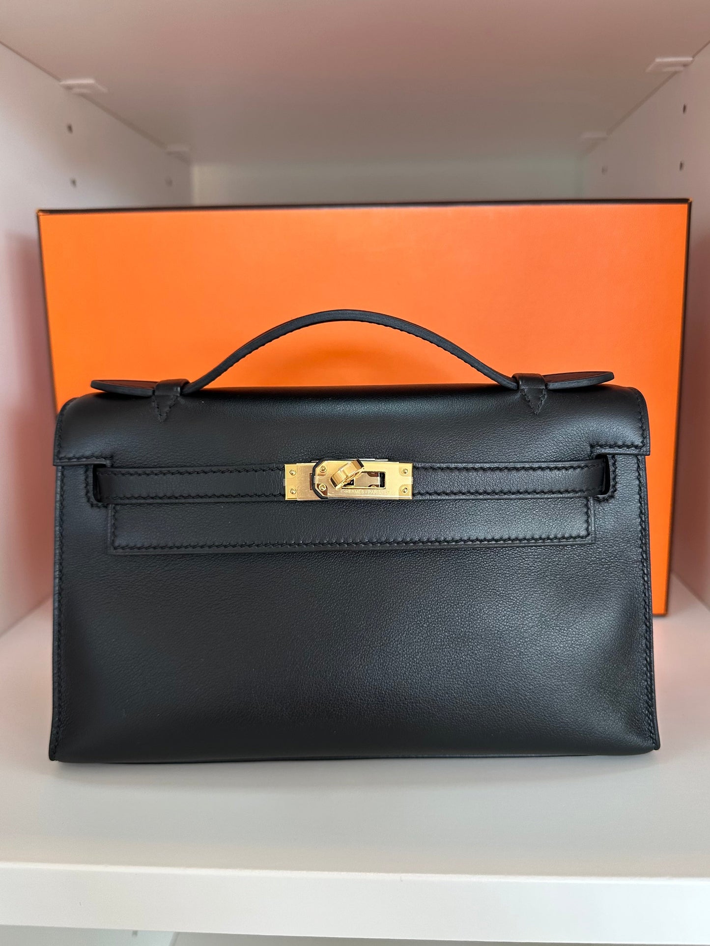 Hermes Kelly Pochette Noir GHW - Carly Julia Sells Stuff, LLC