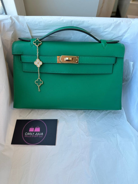 Hermes Kelly Pochette Vert Jade - Carly Julia Sells Stuff, LLC
