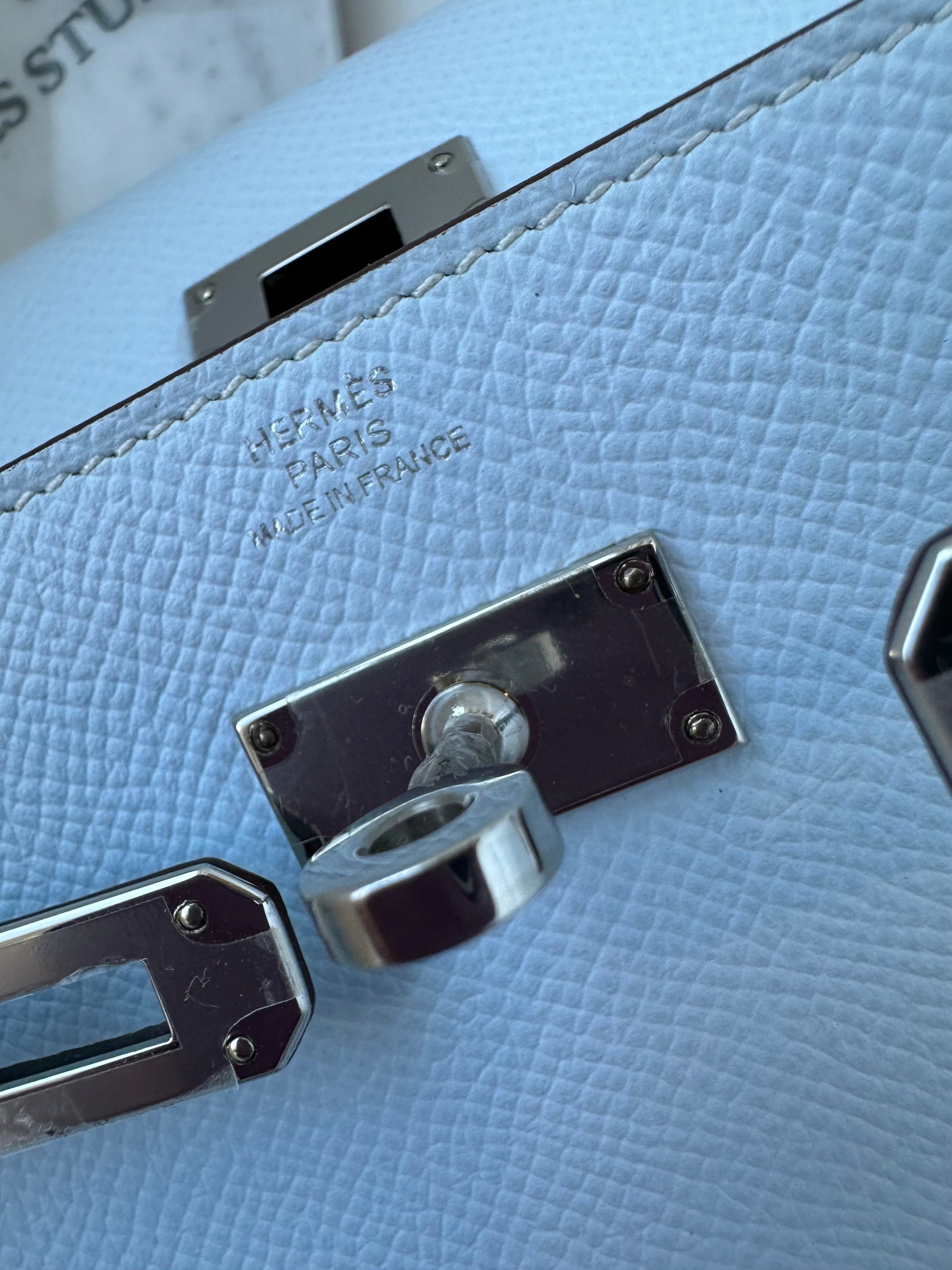 Hermes ‘Kelly - To - Go’ Blue Brume PHW - Carly Julia Sells Stuff, LLC