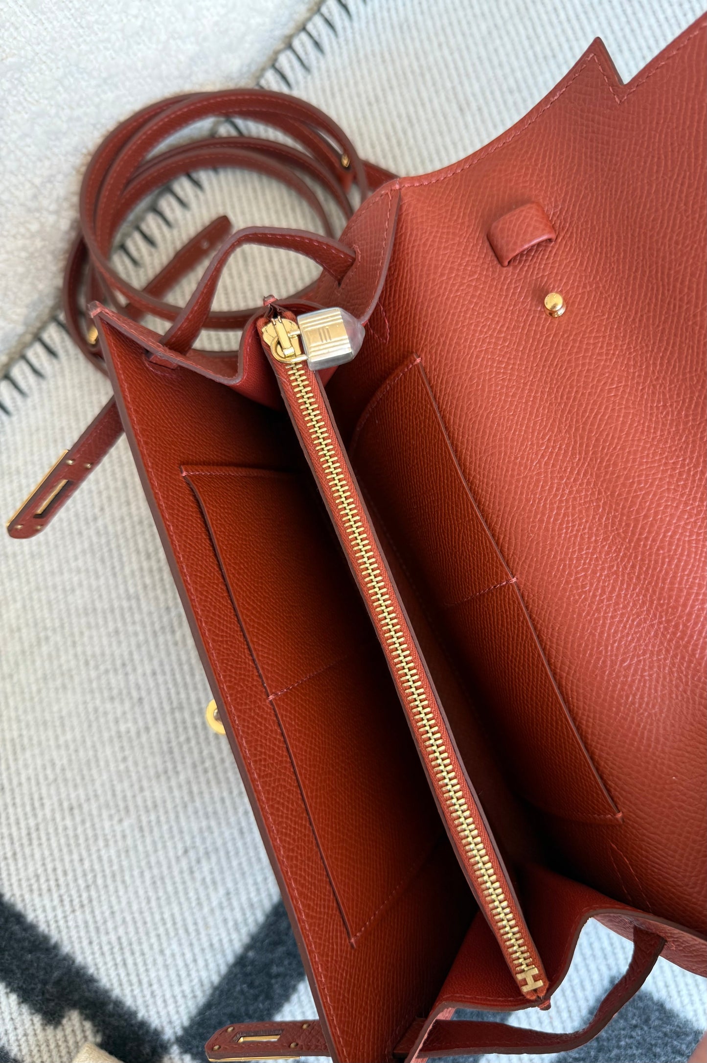 Hermes Kelly To-Go Epsom Alligator Touch Cuivre GHW - Carly Julia Sells Stuff, LLC