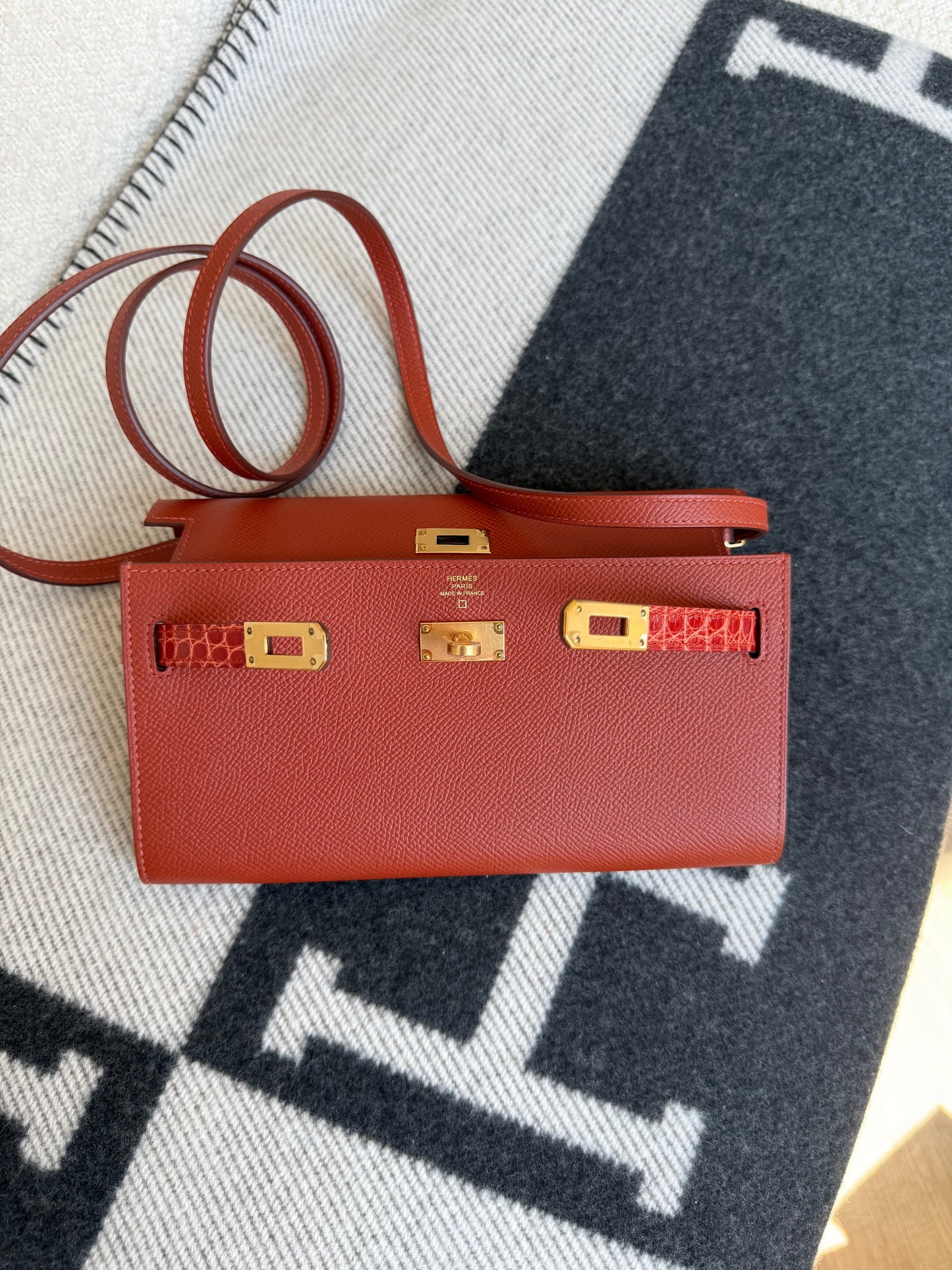 Hermes Kelly To-Go Epsom Alligator Touch Cuivre GHW - Carly Julia Sells Stuff, LLC