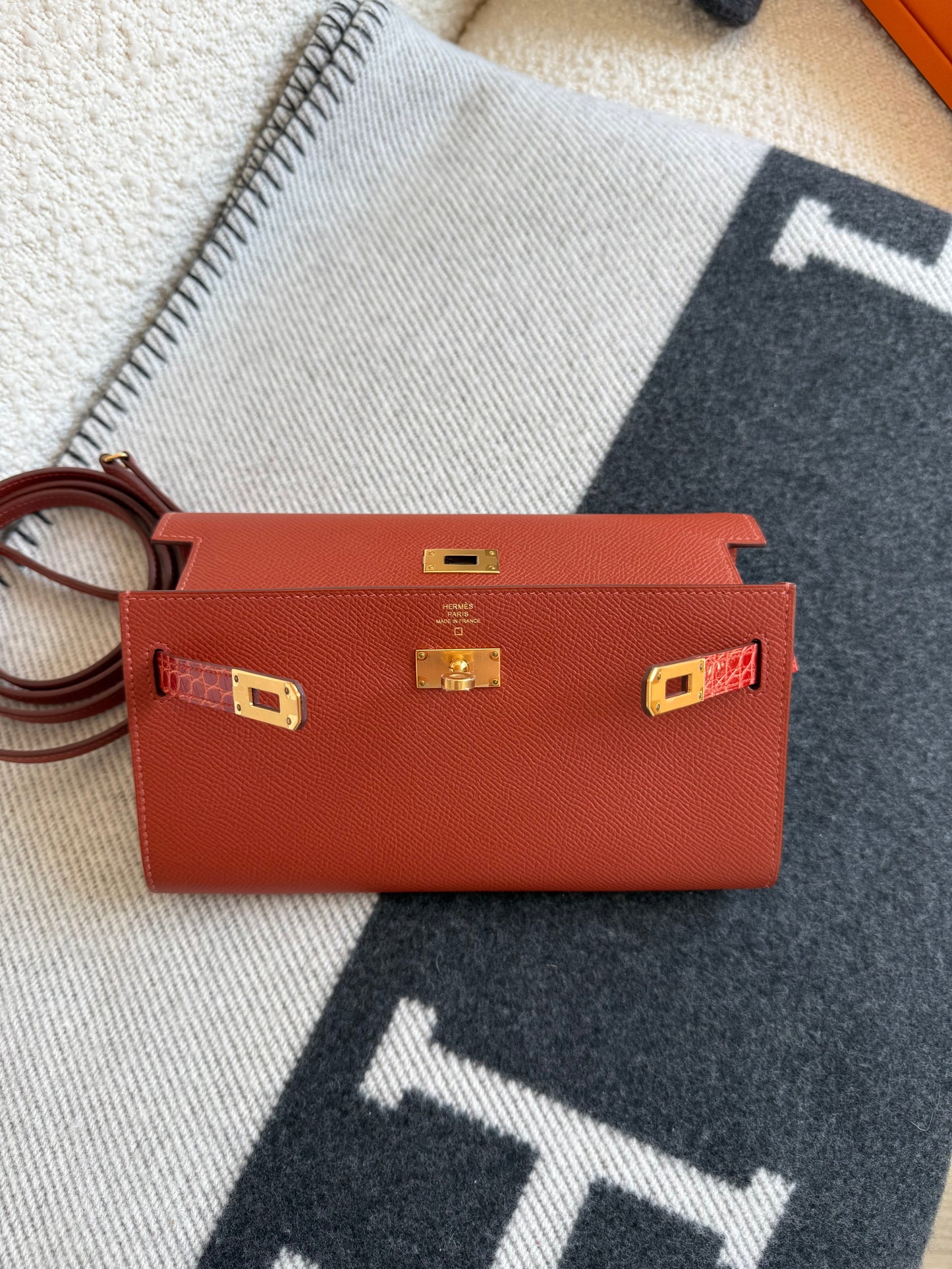 Hermes Kelly To-Go Epsom Alligator Touch Cuivre GHW - Carly Julia Sells Stuff, LLC