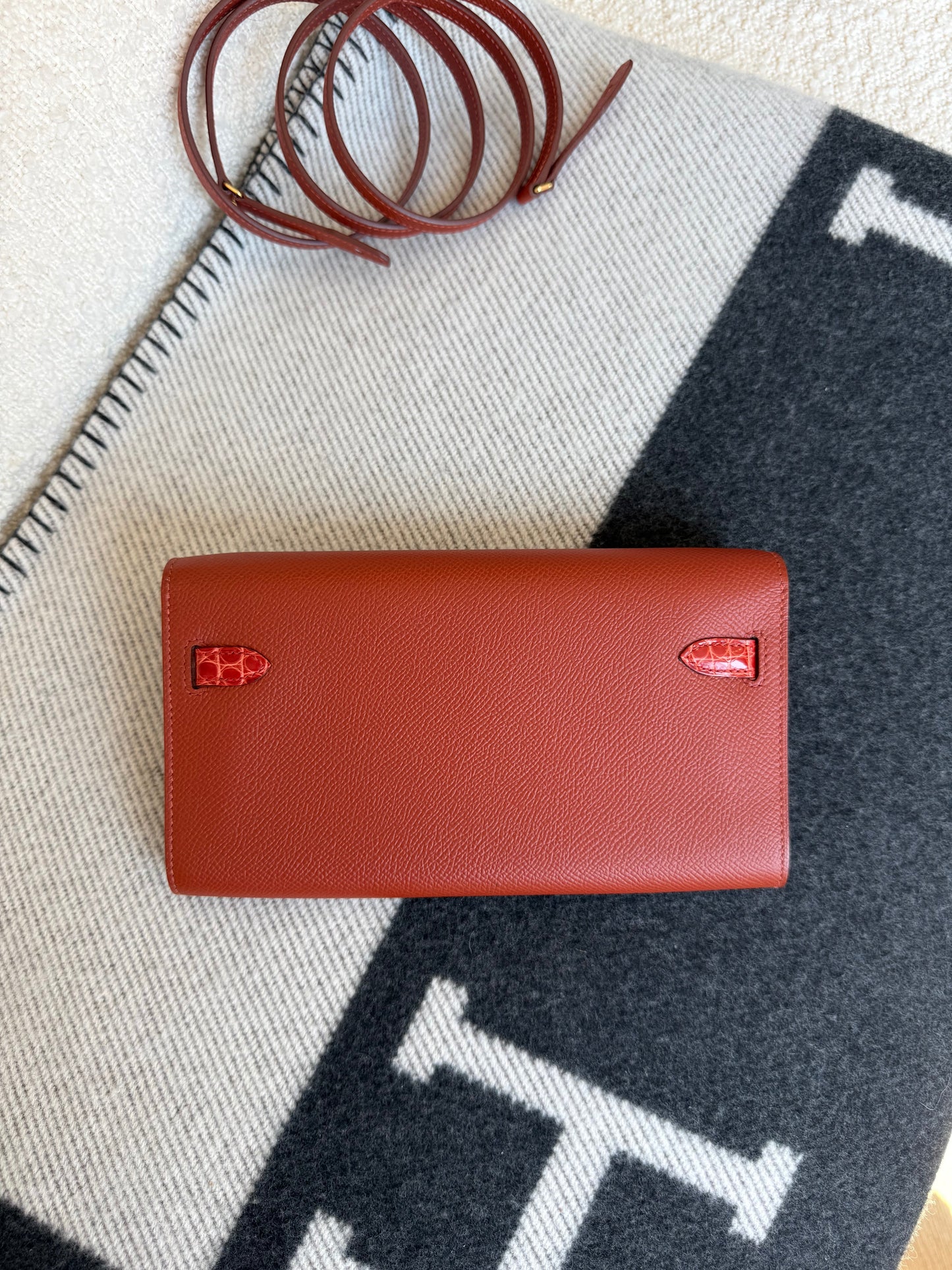 Hermes Kelly To-Go Epsom Alligator Touch Cuivre GHW - Carly Julia Sells Stuff, LLC