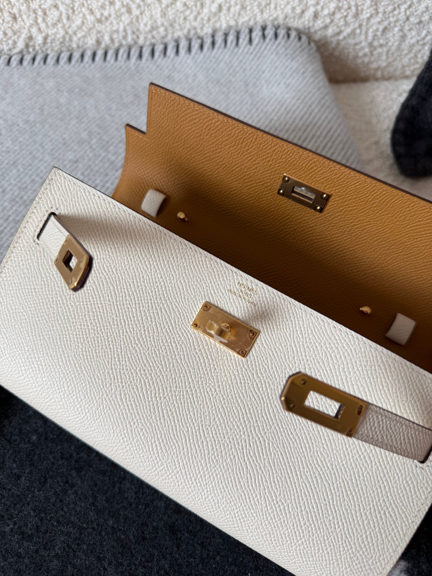Hermes Kelly To-Go Epsom Nata Verso Sesame GHW - Carly Julia Sells Stuff, LLC