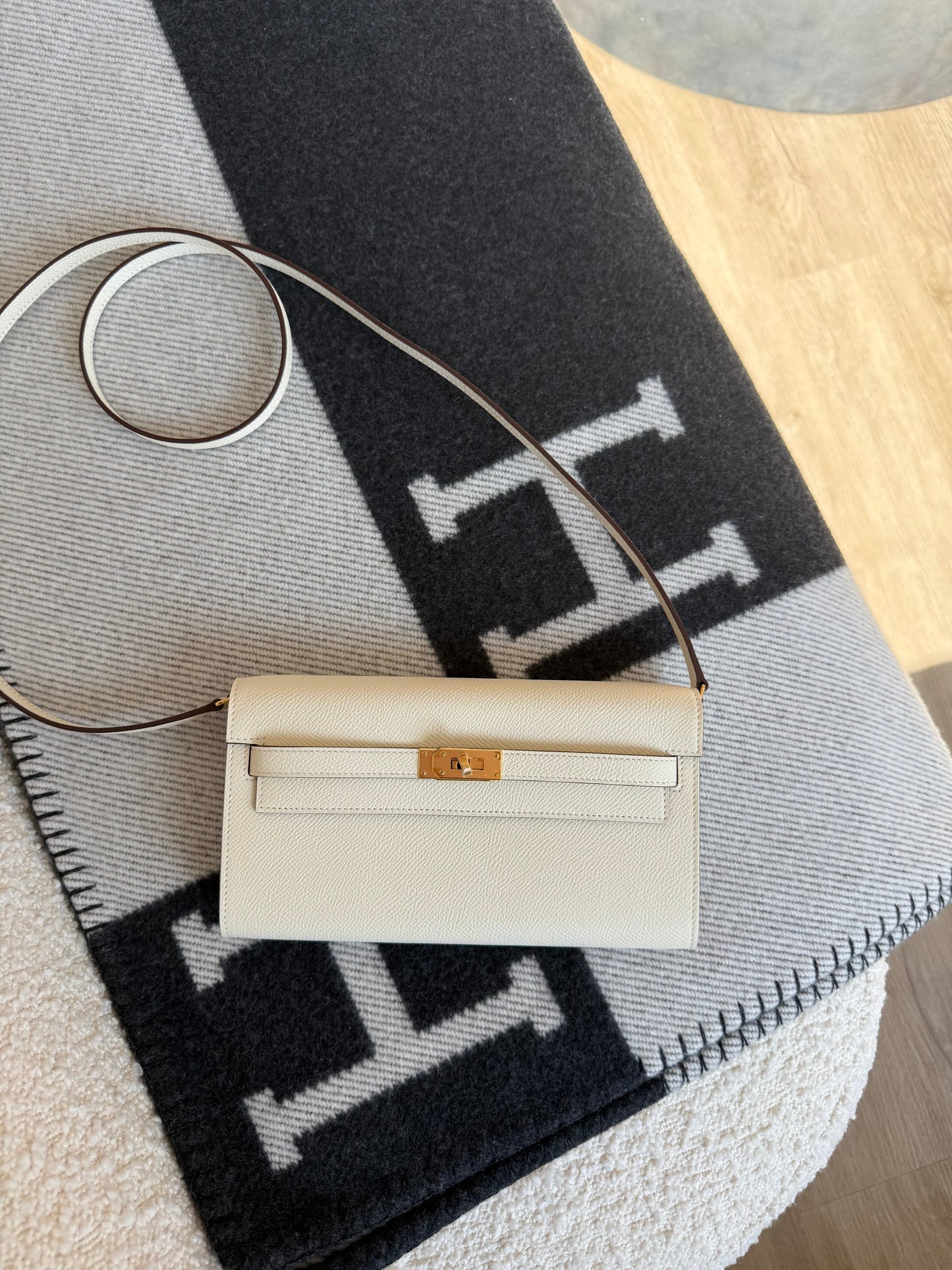 Hermes Kelly To-Go Epsom Nata Verso Sesame GHW - Carly Julia Sells Stuff, LLC