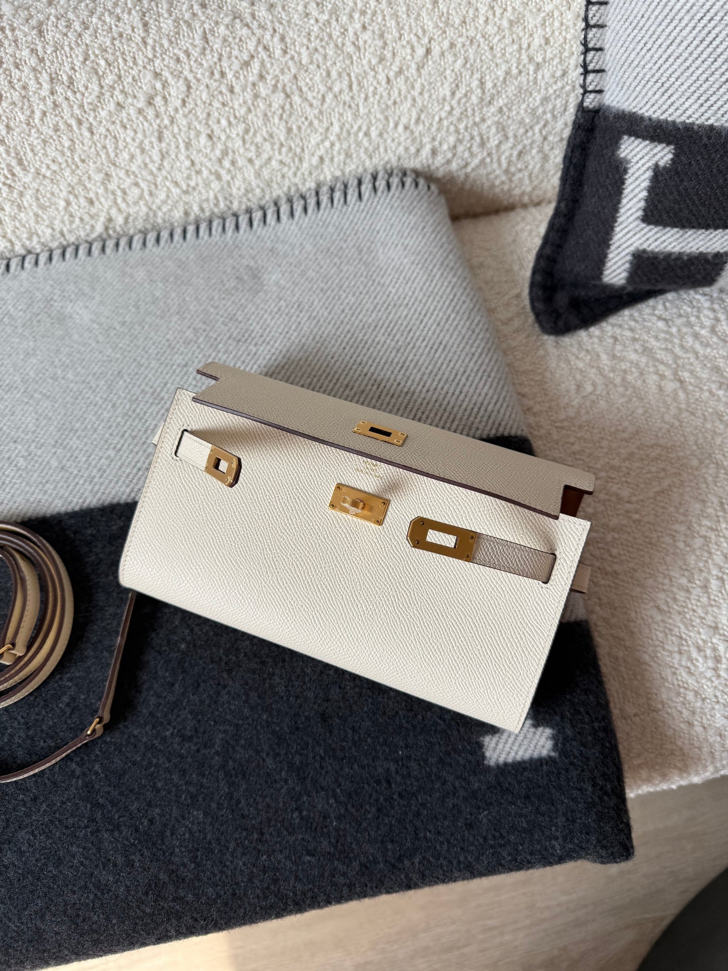Hermes Kelly To-Go Epsom Nata Verso Sesame GHW - Carly Julia Sells Stuff, LLC