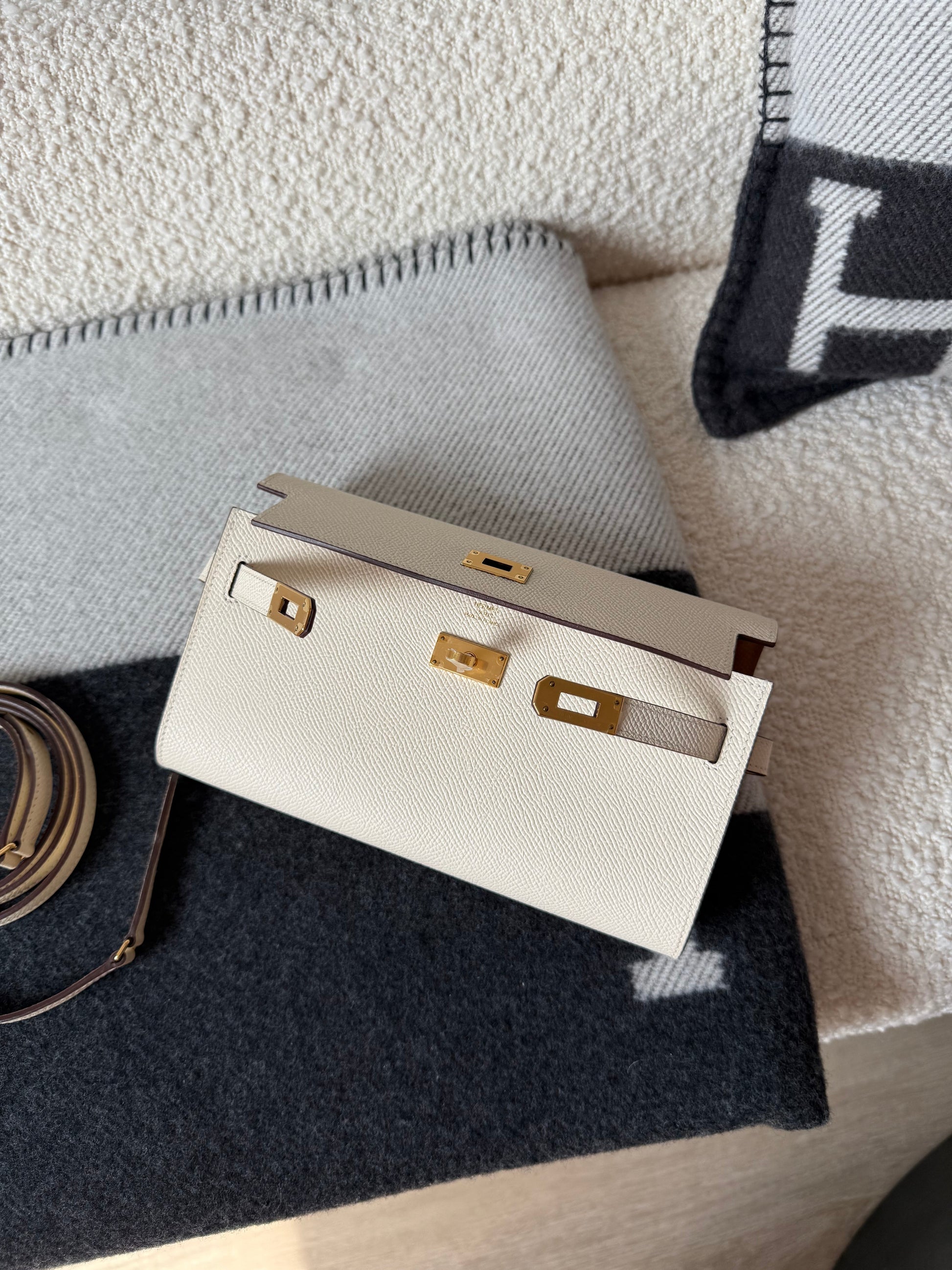 Hermes Kelly To-Go Epsom Nata Verso Sesame GHW - Carly Julia Sells Stuff, LLC