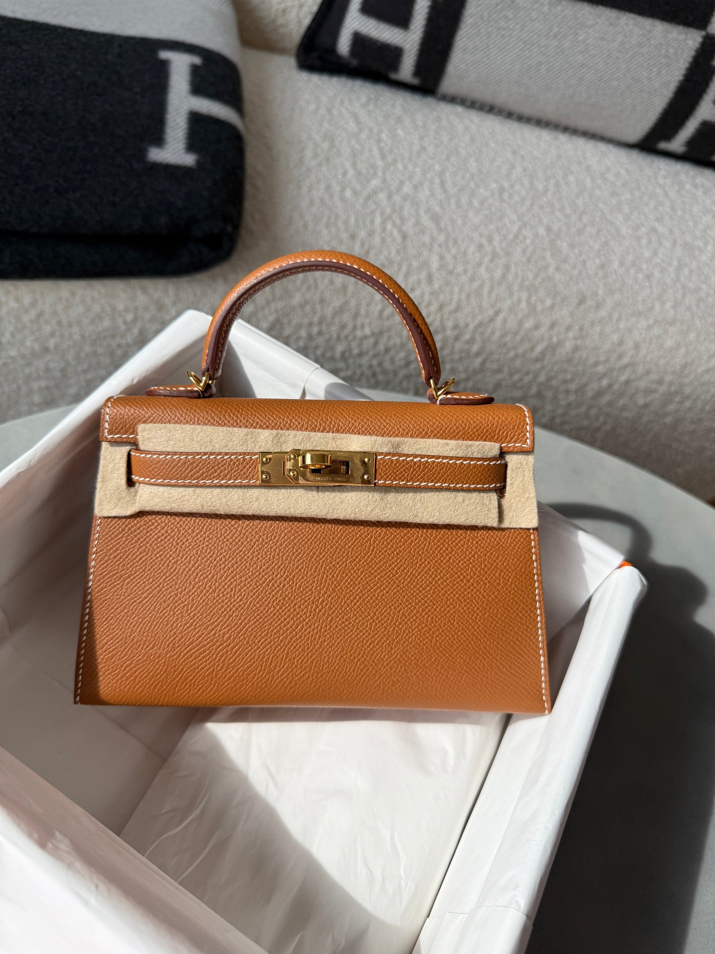 Hermes Mini Kelly 20 Epsom Sellier Gold GHW - Carly Julia Sells Stuff, LLC