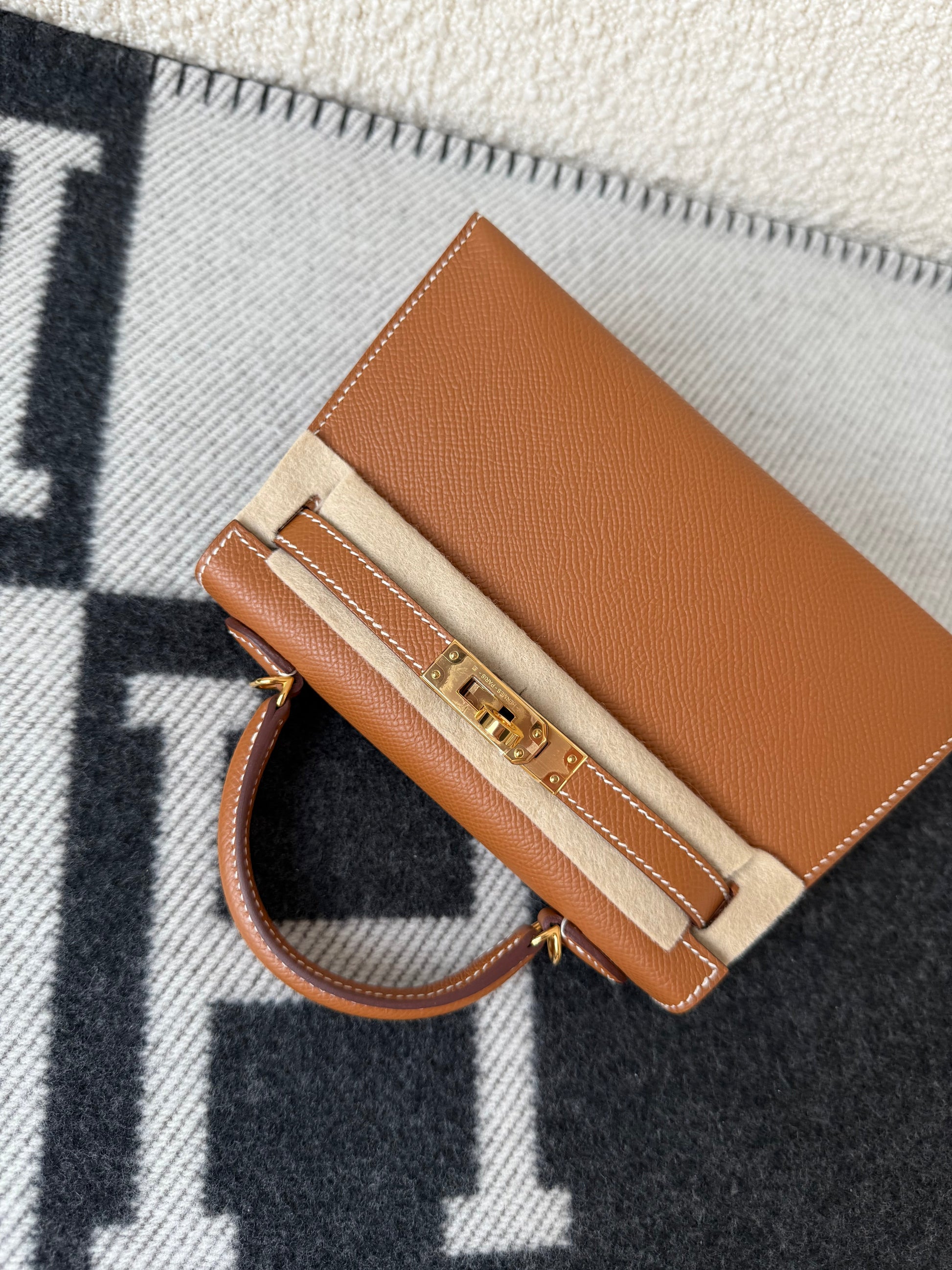 Hermes Mini Kelly 20 Epsom Sellier Gold GHW - Carly Julia Sells Stuff, LLC