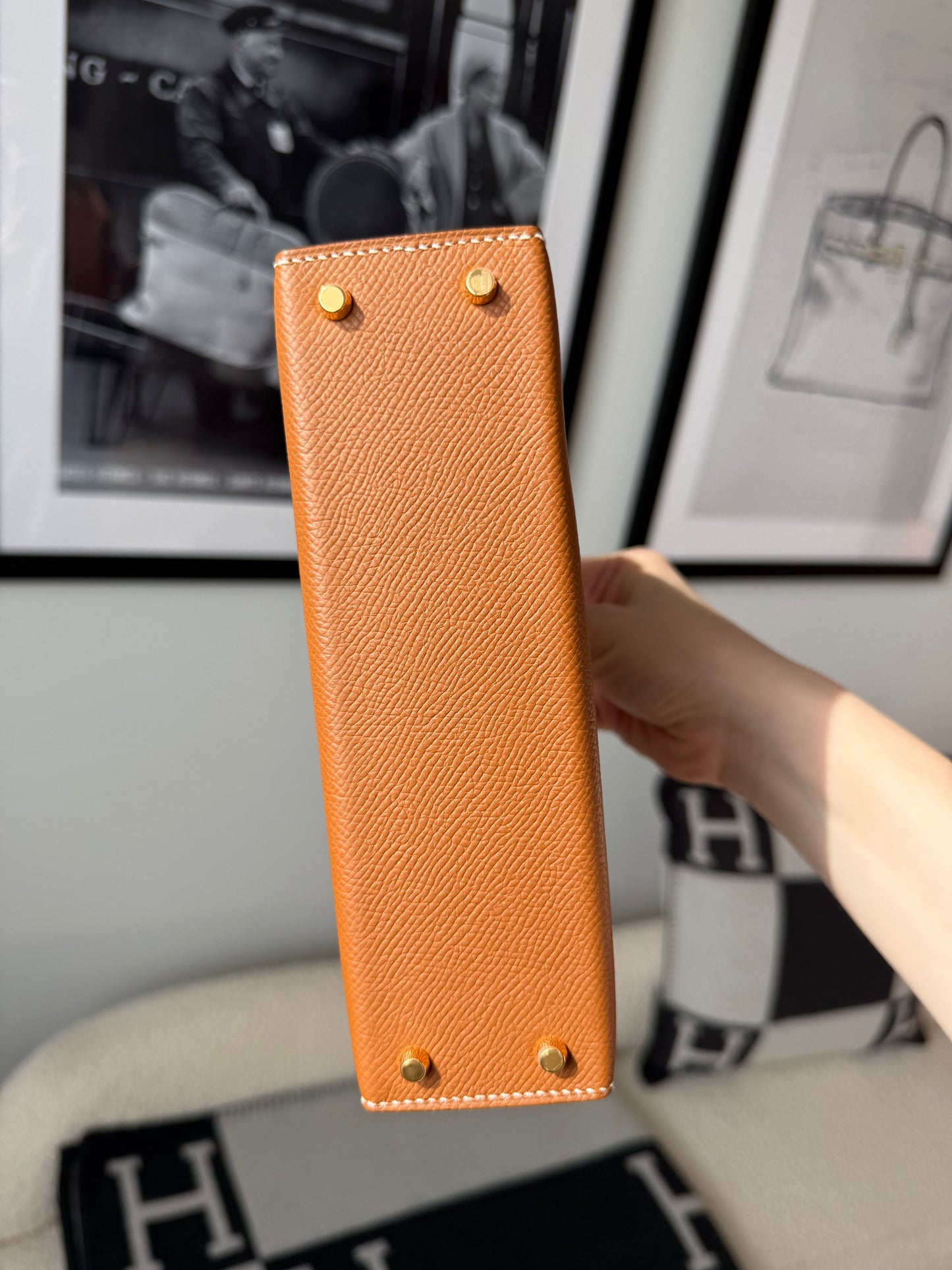 Hermes Mini Kelly 20 Epsom Sellier Gold GHW - Carly Julia Sells Stuff, LLC