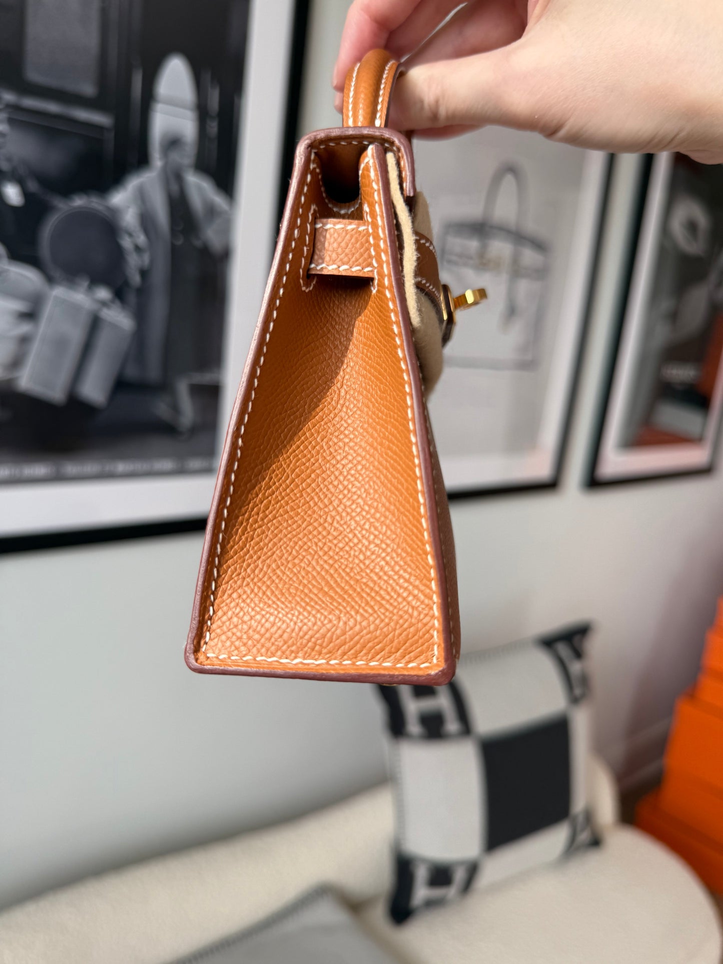 Hermes Mini Kelly 20 Epsom Sellier Gold GHW - Carly Julia Sells Stuff, LLC