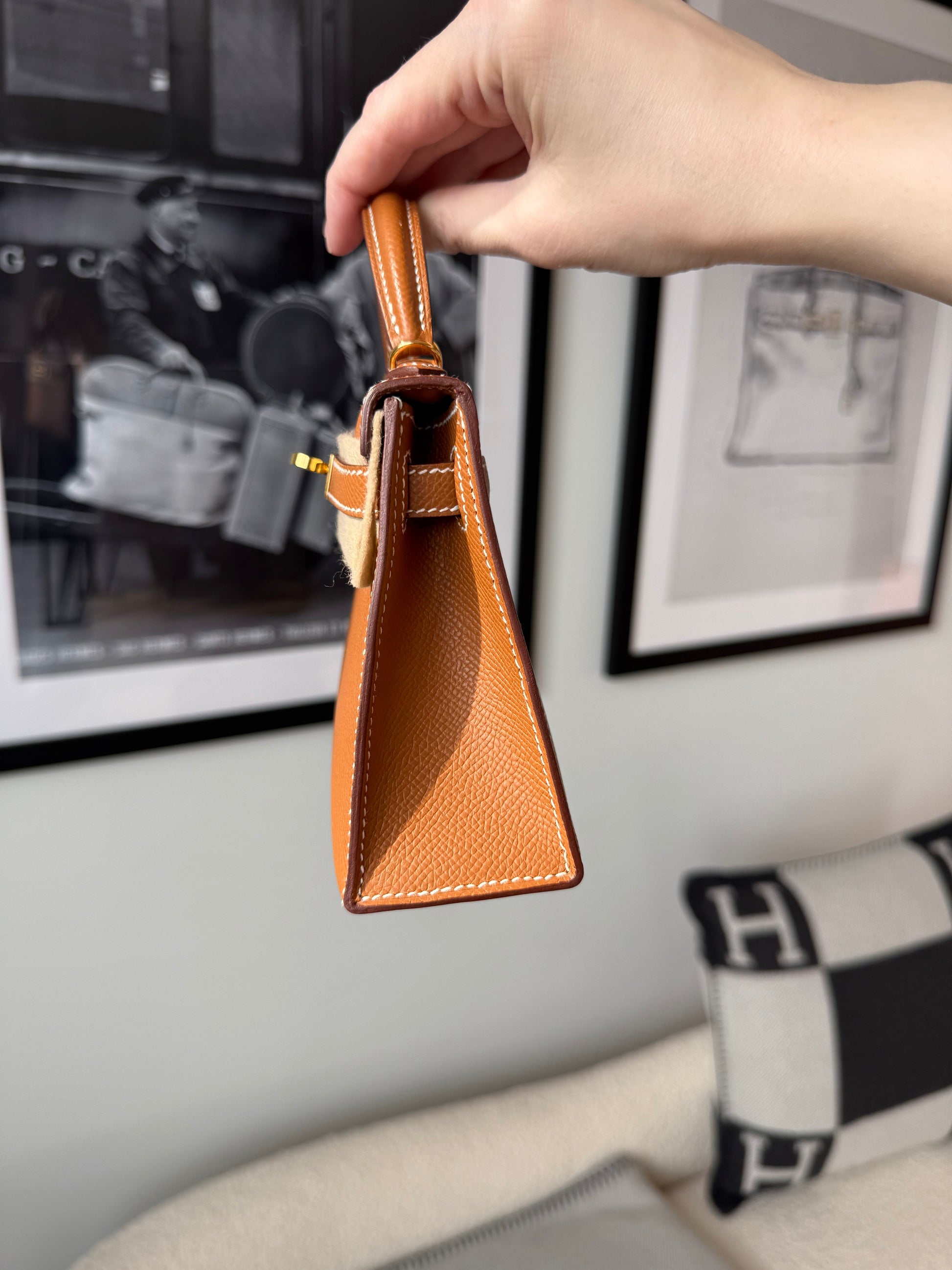Hermes Mini Kelly 20 Epsom Sellier Gold GHW - Carly Julia Sells Stuff, LLC