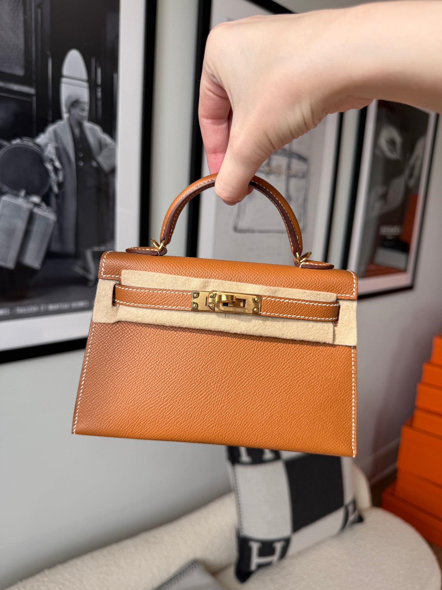 Hermes Mini Kelly 20 Epsom Sellier Gold GHW - Carly Julia Sells Stuff, LLC