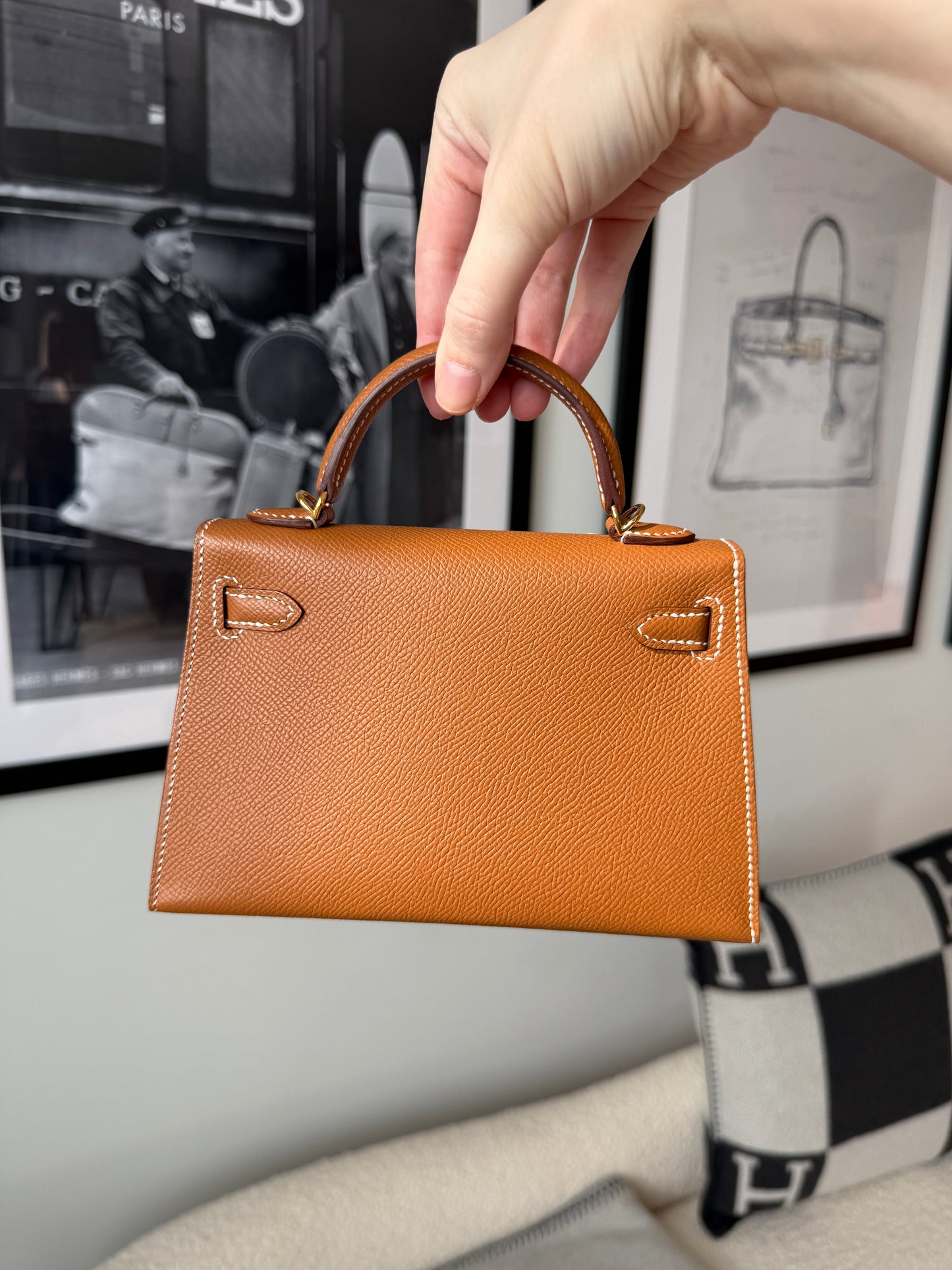 Hermes Mini Kelly 20 Epsom Sellier Gold GHW - Carly Julia Sells Stuff, LLC