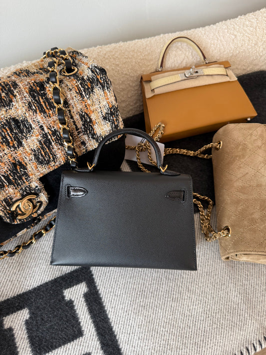 Hermes Mini Kelly Lizard Touch Noir Madame GHW - Carly Julia Sells Stuff, LLC
