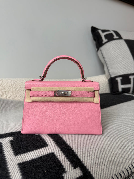 Hermes Mini Kelly Rose Confetti Chèvre PHW - Carly Julia Sells Stuff, LLC