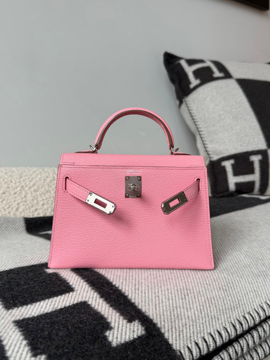 Hermes Mini Kelly Rose Confetti Chèvre PHW - Carly Julia Sells Stuff, LLC