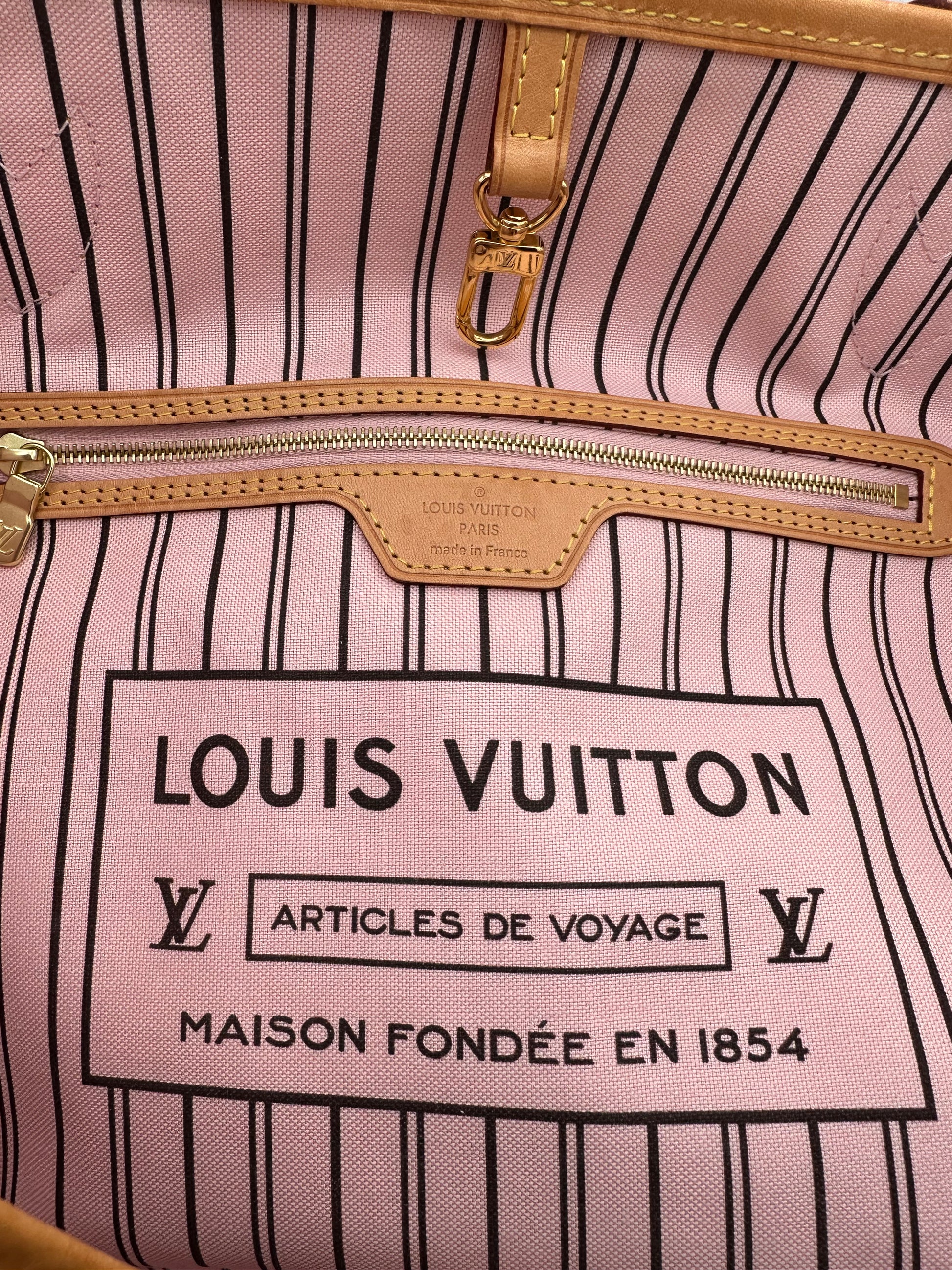 Louis Vuitton Neverfull MM Rose Ballerine – thedesignercouple