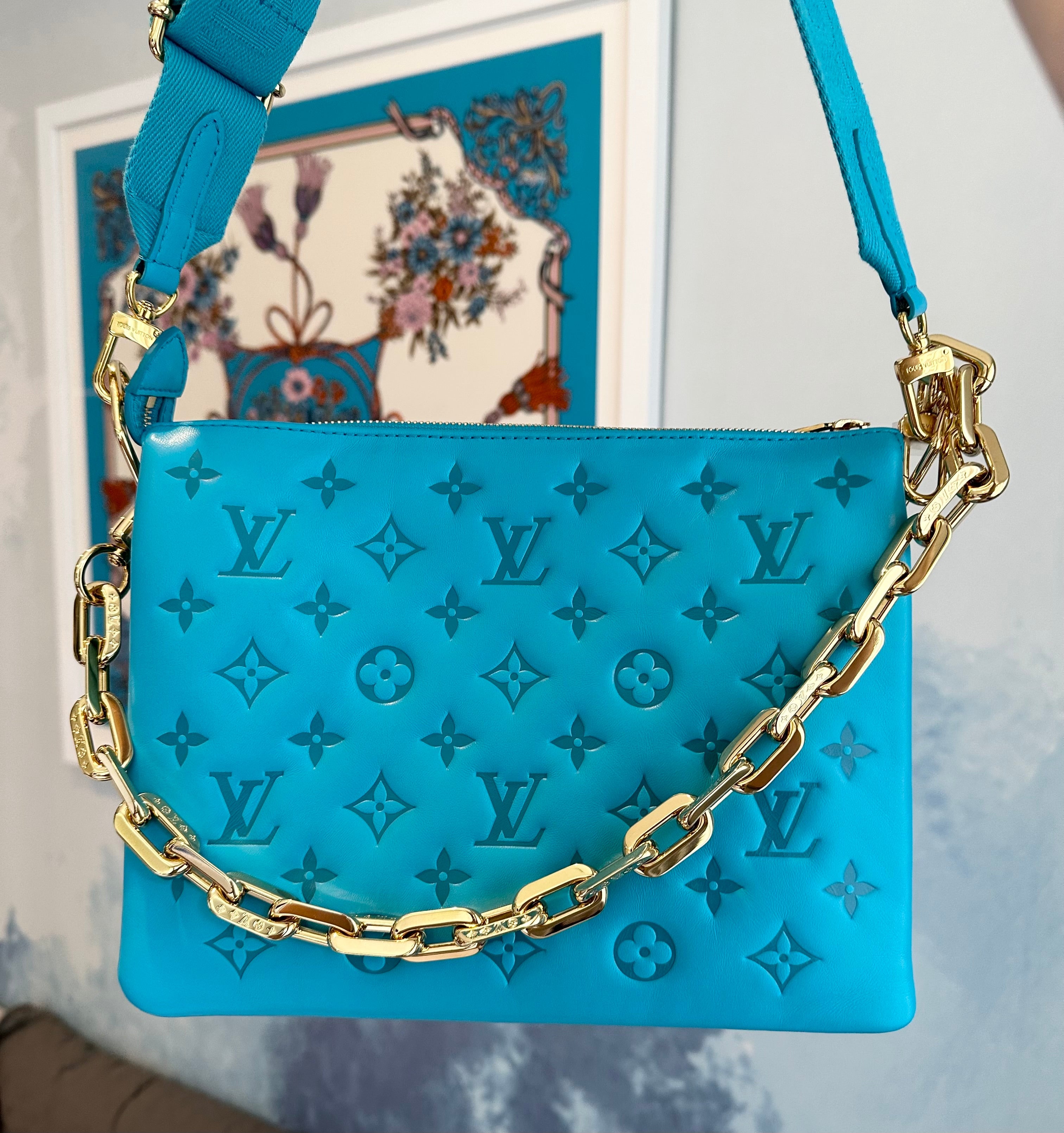 Louis Vuitton Monogram Coussin PM Turquoise