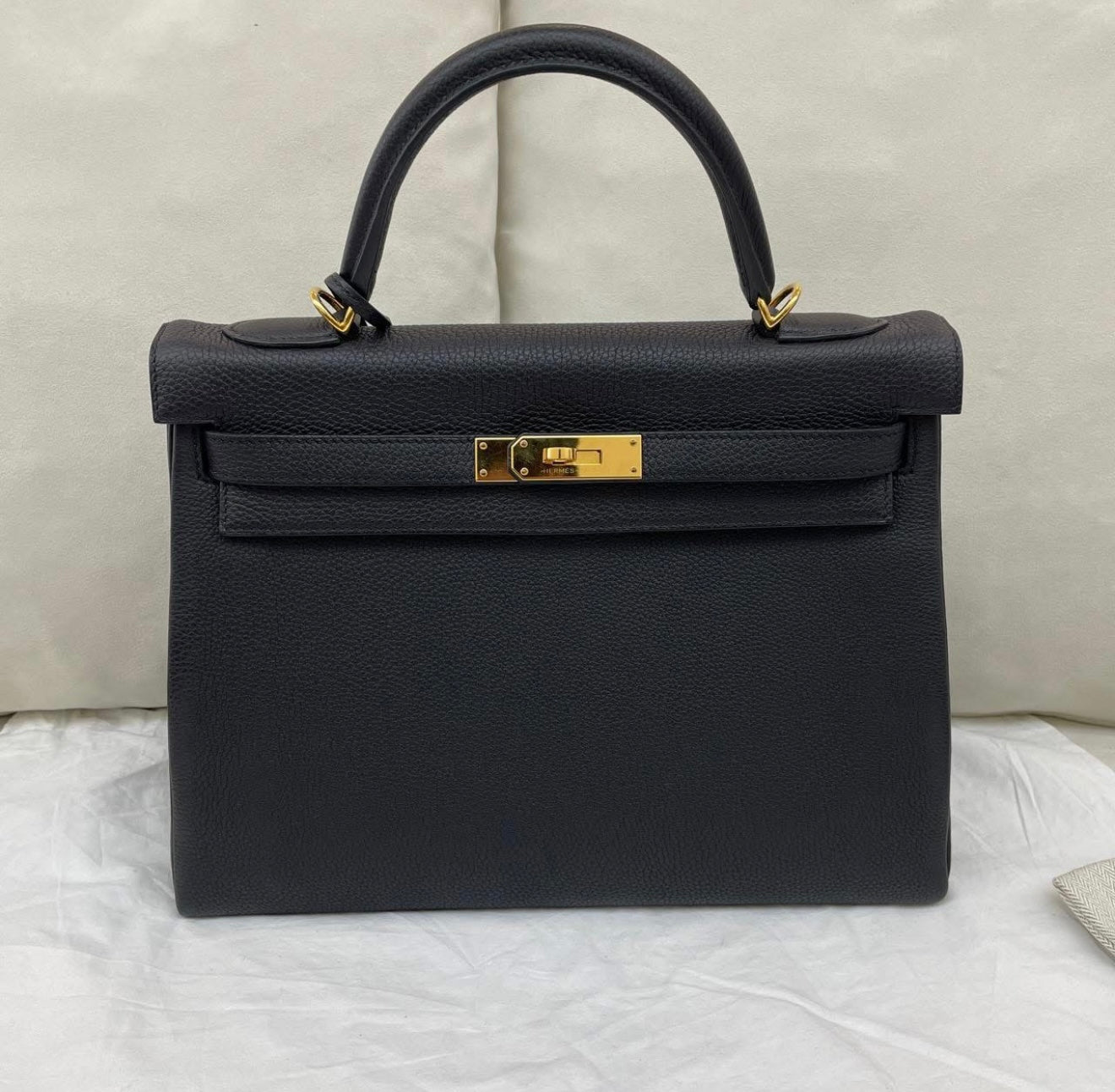 RESERVED Deposit : Hermes 2021 Kelly 32 Noir Togo Retourne GHW - Carly Julia Sells Stuff, LLC
