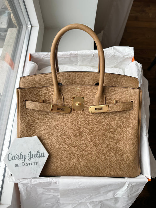 RESERVED FOR LAURA : Hermes Birkin 30 Togo Biscuit GHW - Carly Julia Sells Stuff, LLC