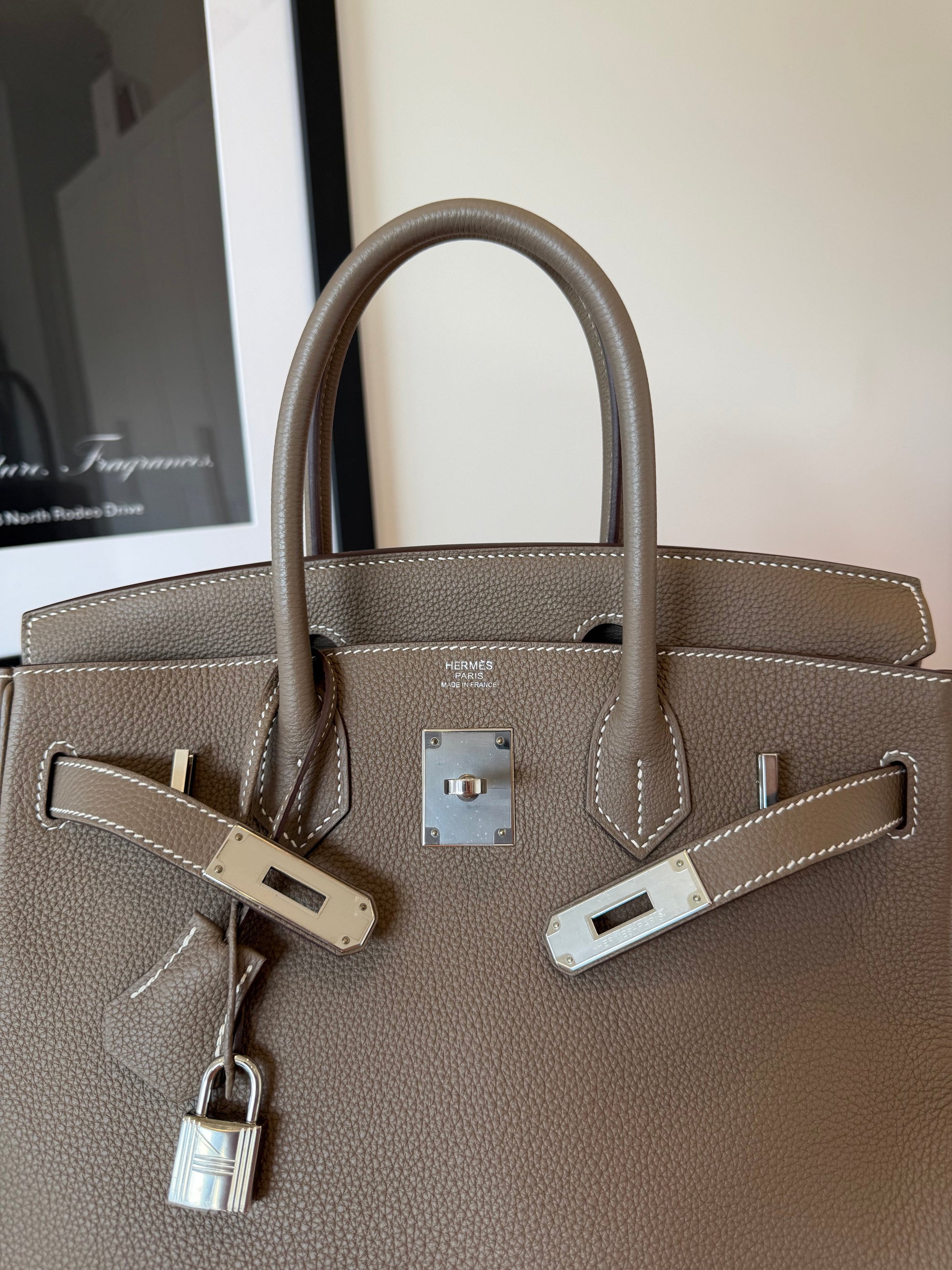 RESERVED: Hermes 2019 Birkin 30 Togo Etoupe PHW - Carly Julia Sells Stuff, LLC