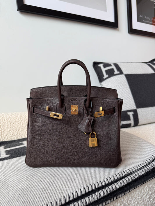 RESERVED: Hermes Birkin 25 Barenia Faubourg Ebene GHW - Carly Julia Sells Stuff, LLC