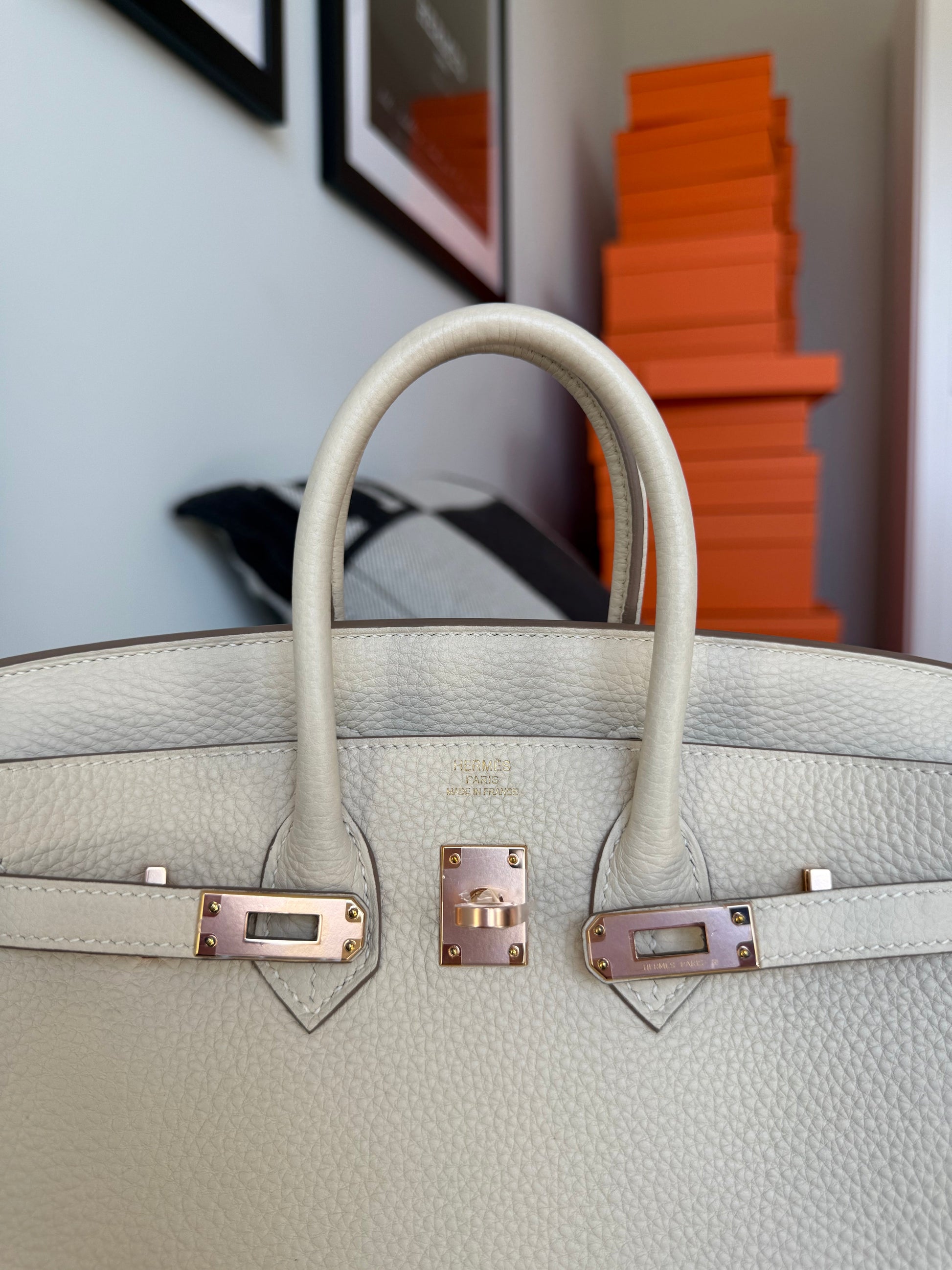 Reserved: Hermes Birkin 25 Craie Togo Retourne RGHW - Carly Julia Sells Stuff, LLC
