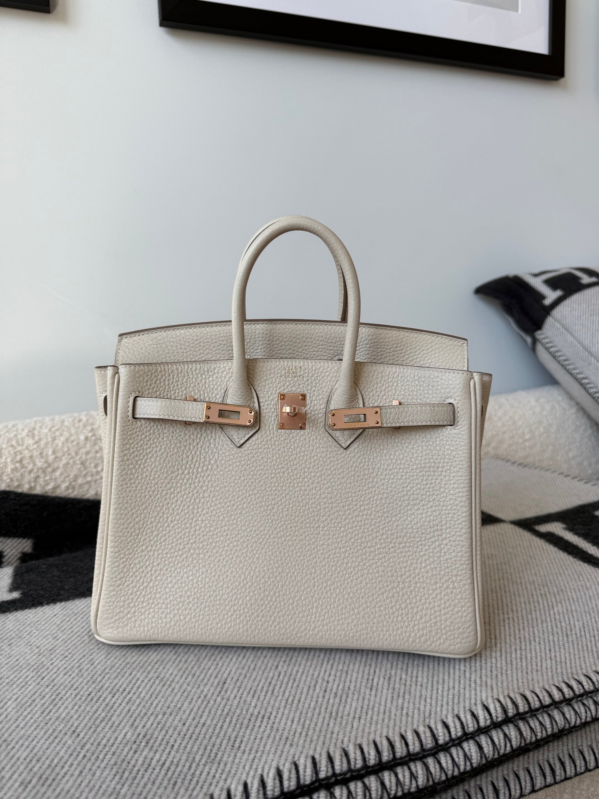 Reserved: Hermes Birkin 25 Craie Togo Retourne RGHW - Carly Julia Sells Stuff, LLC