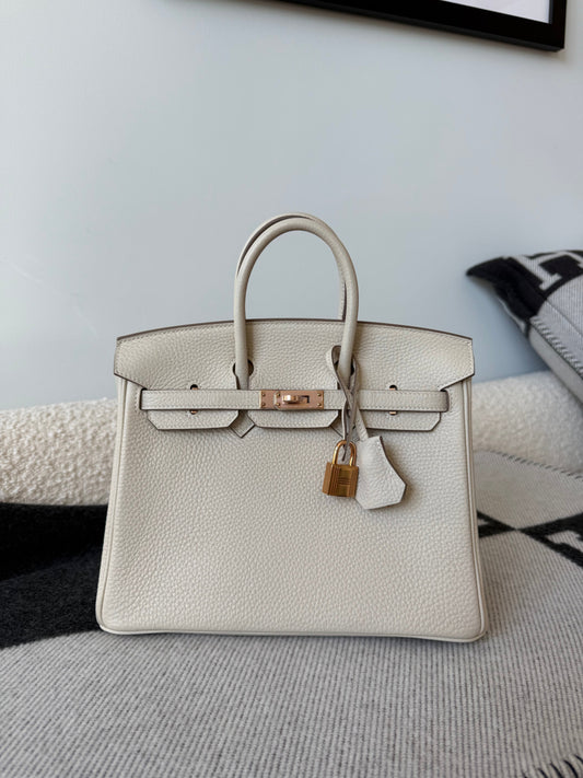 Reserved: Hermes Birkin 25 Craie Togo Retourne RGHW - Carly Julia Sells Stuff, LLC