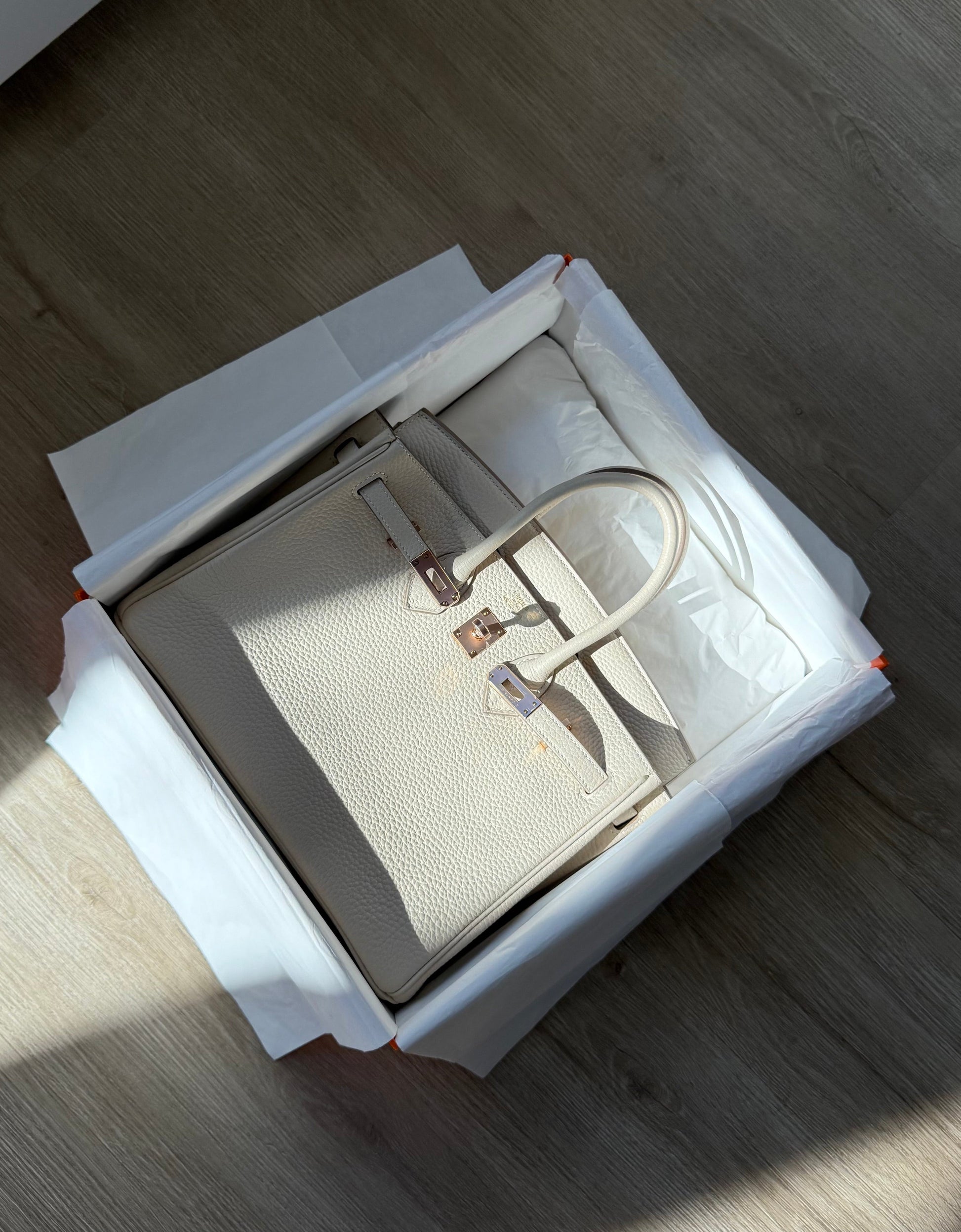 Reserved: Hermes Birkin 25 Craie Togo Retourne RGHW - Carly Julia Sells Stuff, LLC