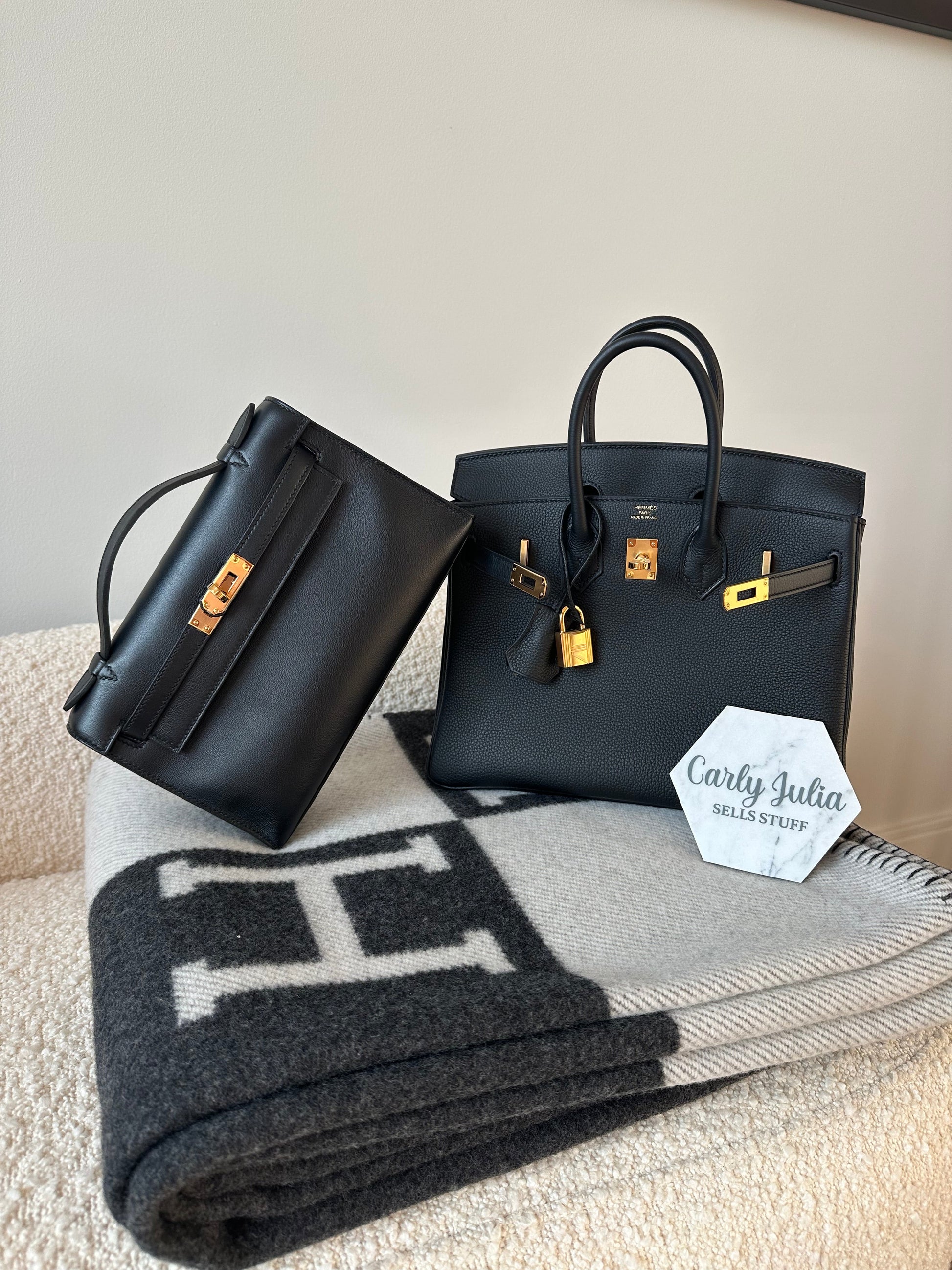 RESERVED. Hermes Togo Birkin 25 Noir GHW - Carly Julia Sells Stuff, LLC