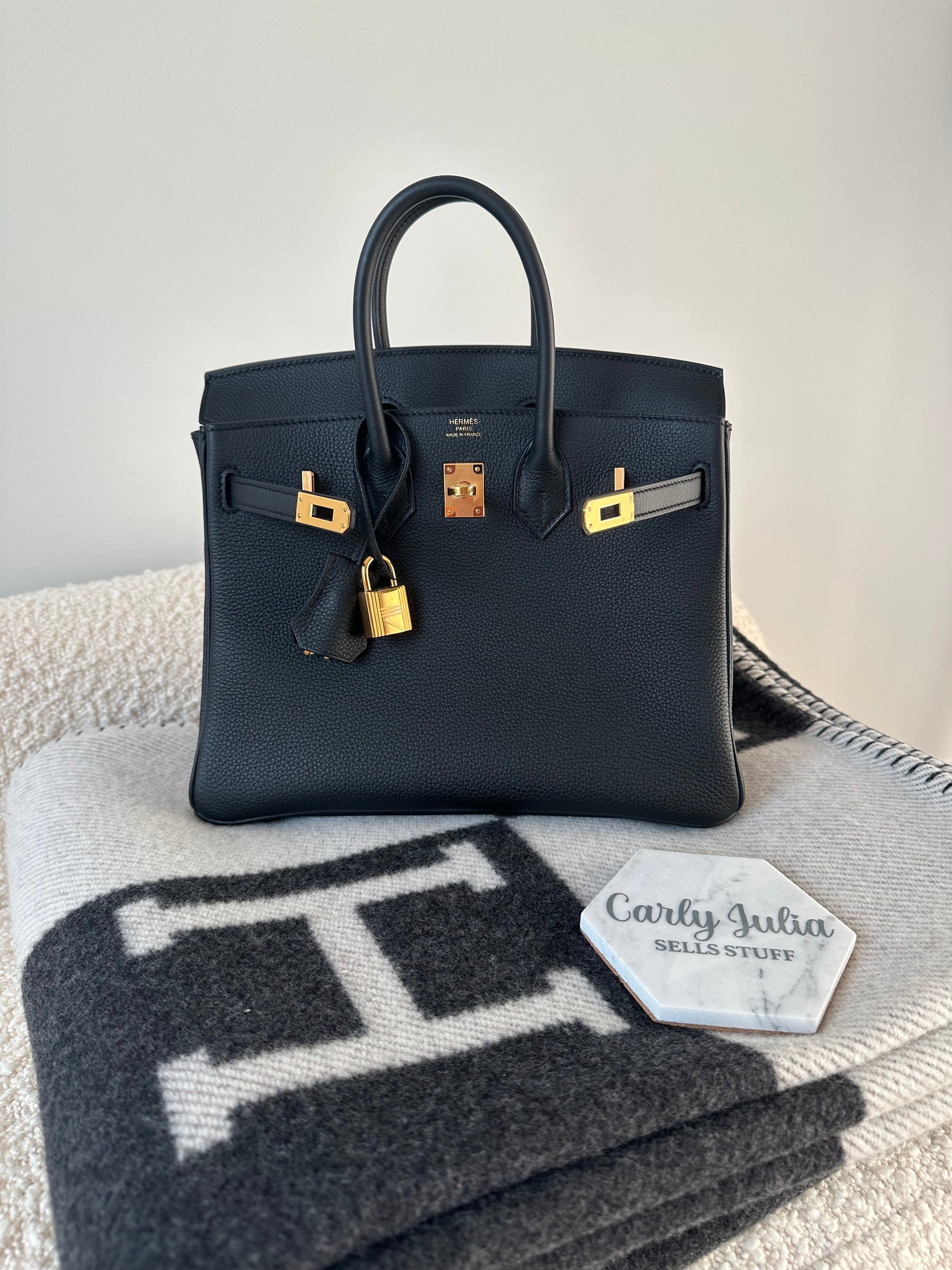 RESERVED. Hermes Togo Birkin 25 Noir GHW - Carly Julia Sells Stuff, LLC