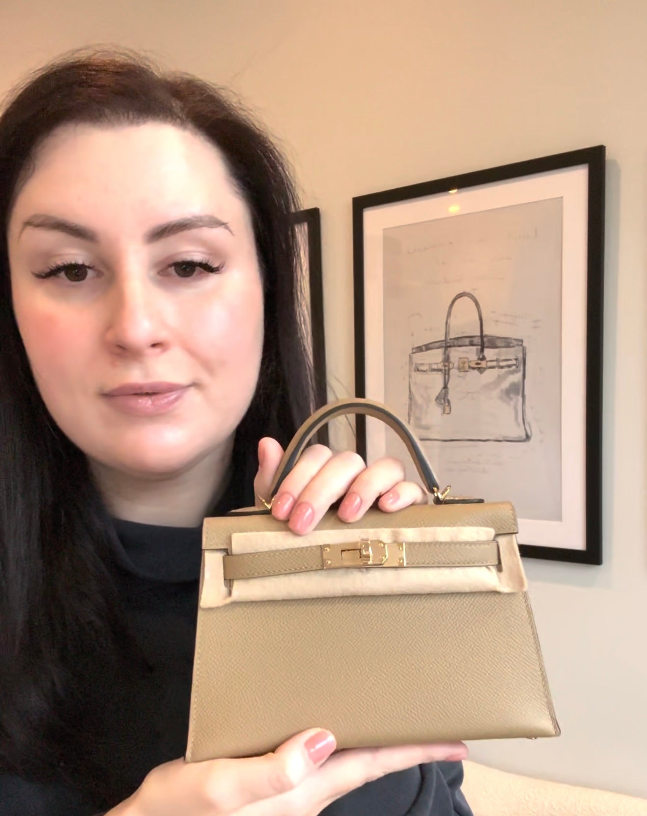 RESERVED Partial Payment: Hermes Mini Kelly Poussiere Epsom Permabrass Hardware - Carly Julia Sells Stuff, LLC