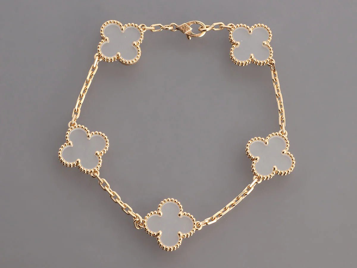 Van Cleef & Arpels 2026 5 Motif Rock Crystal Bracelet - Carly Julia Sells Stuff, LLC
