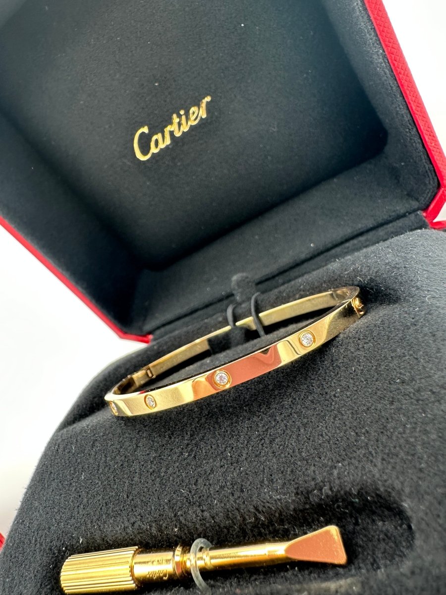 Cartier Love Bracelet 10 Diamonds Small YG 17 - Carly Julia Sells Stuff, LLC